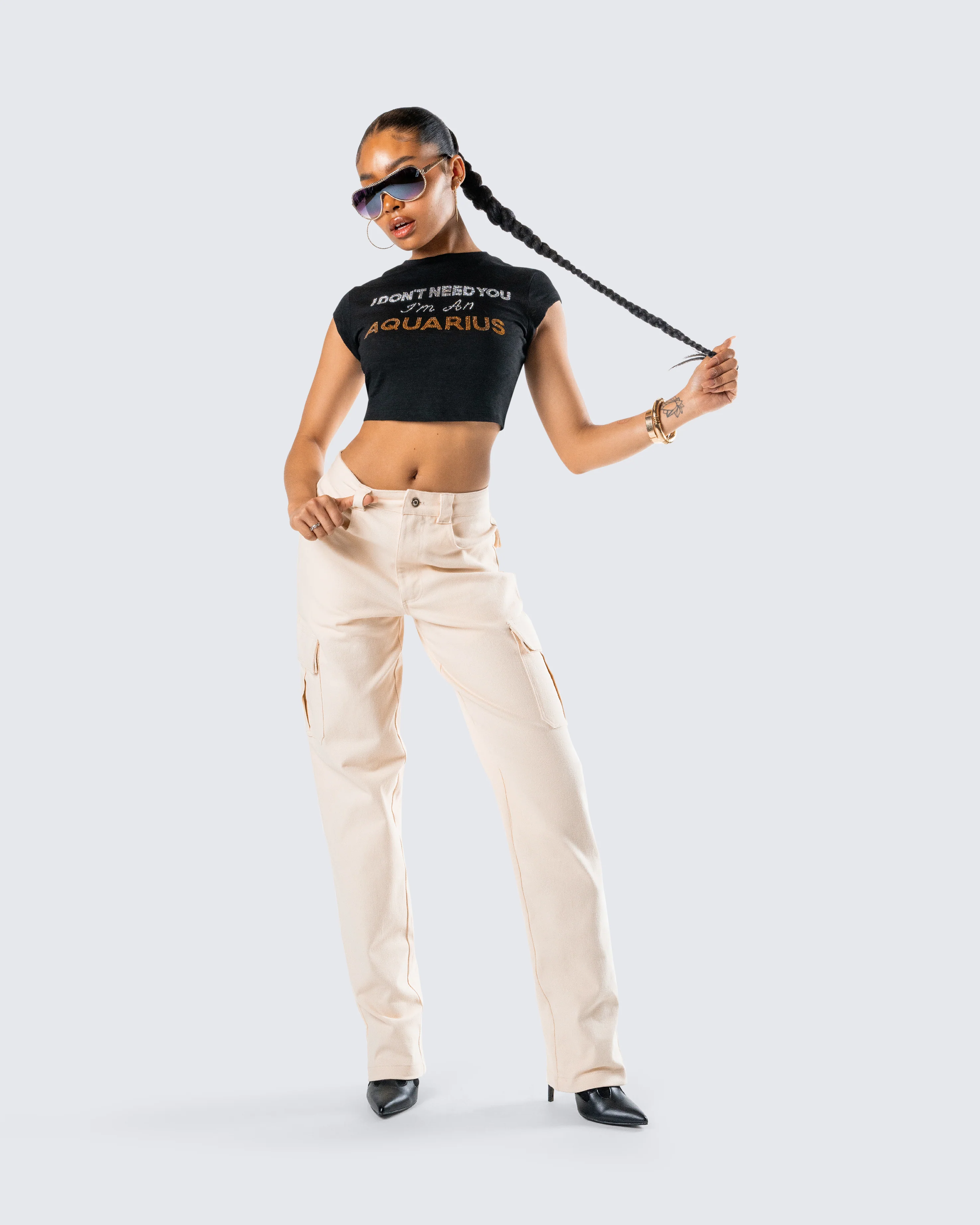 Ilse Black Aquarius Rhinestone Top - Image 9