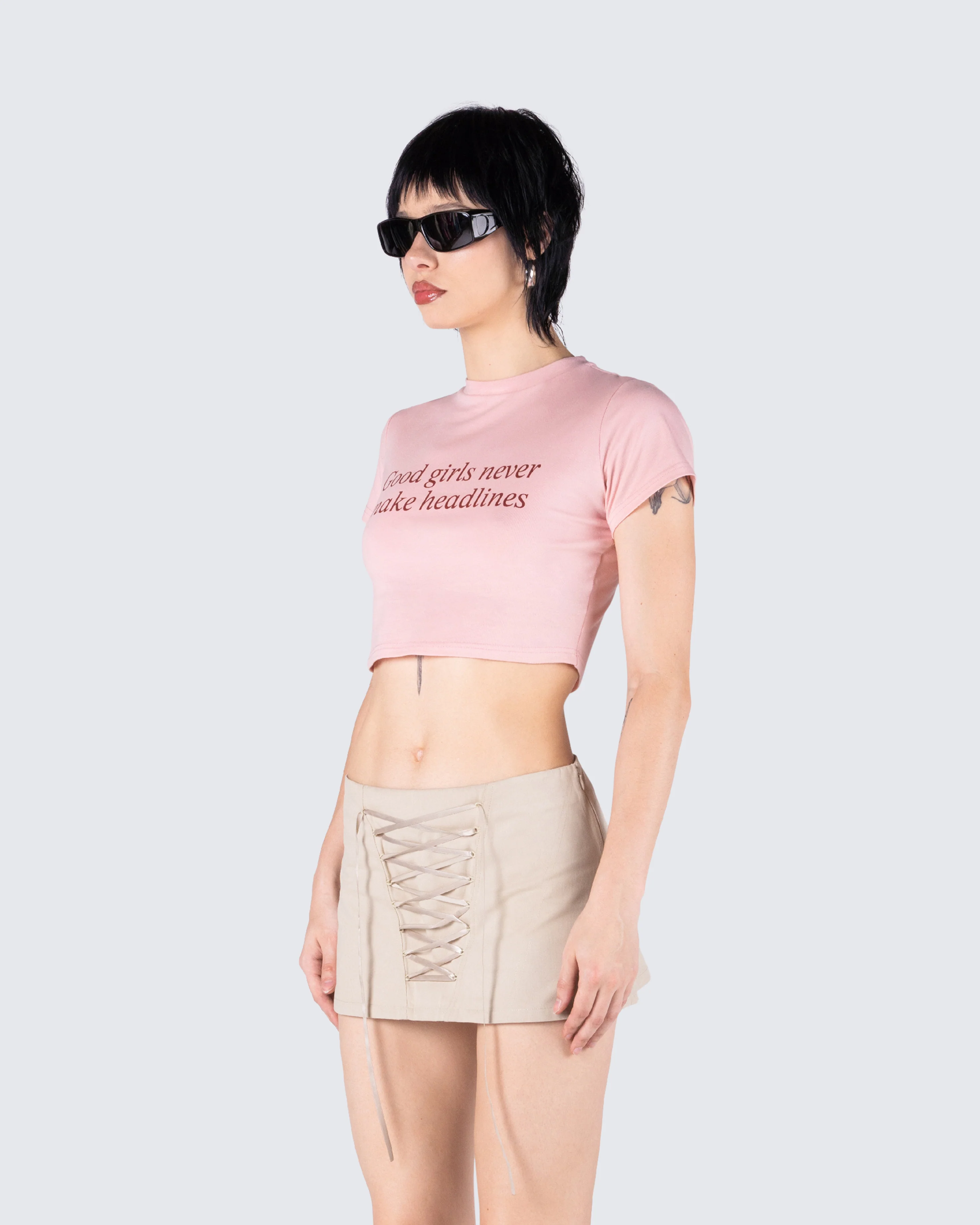 Imaan Pink Jersey Graphic Top - Image 5