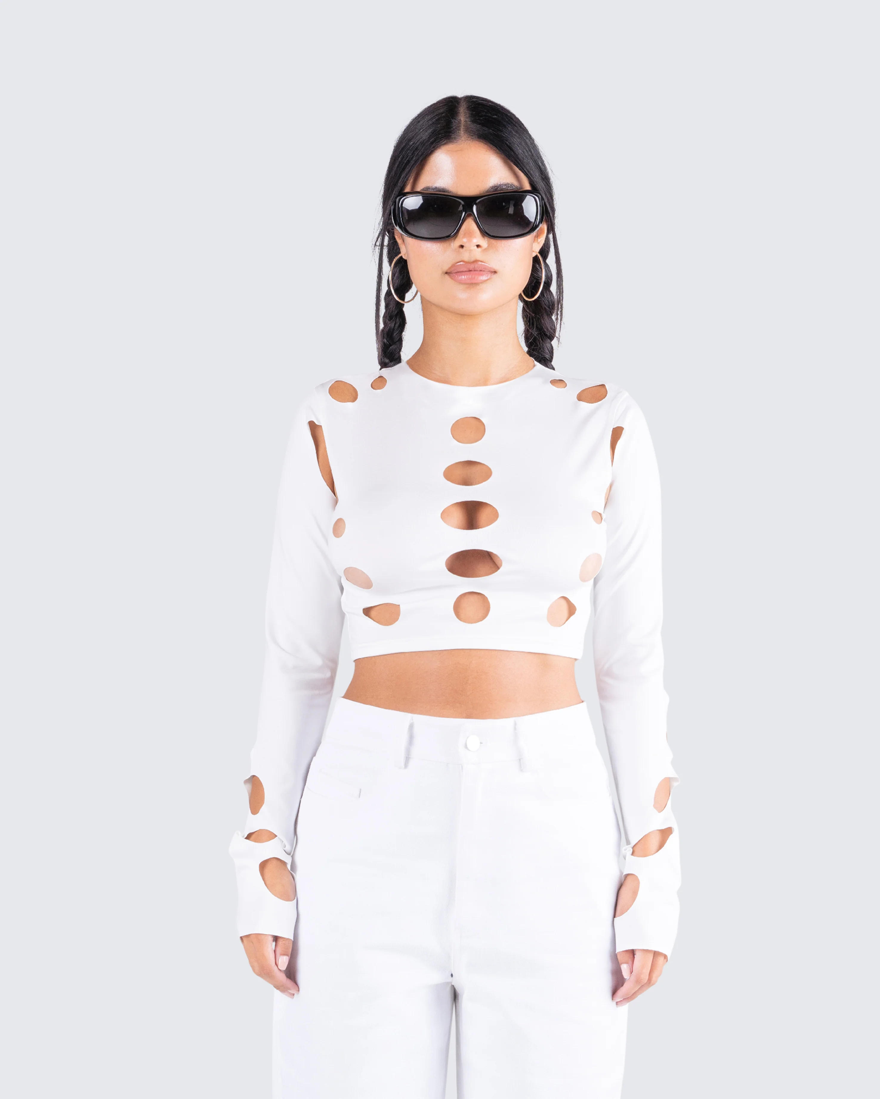Iman White Cut Out Top - Image 4