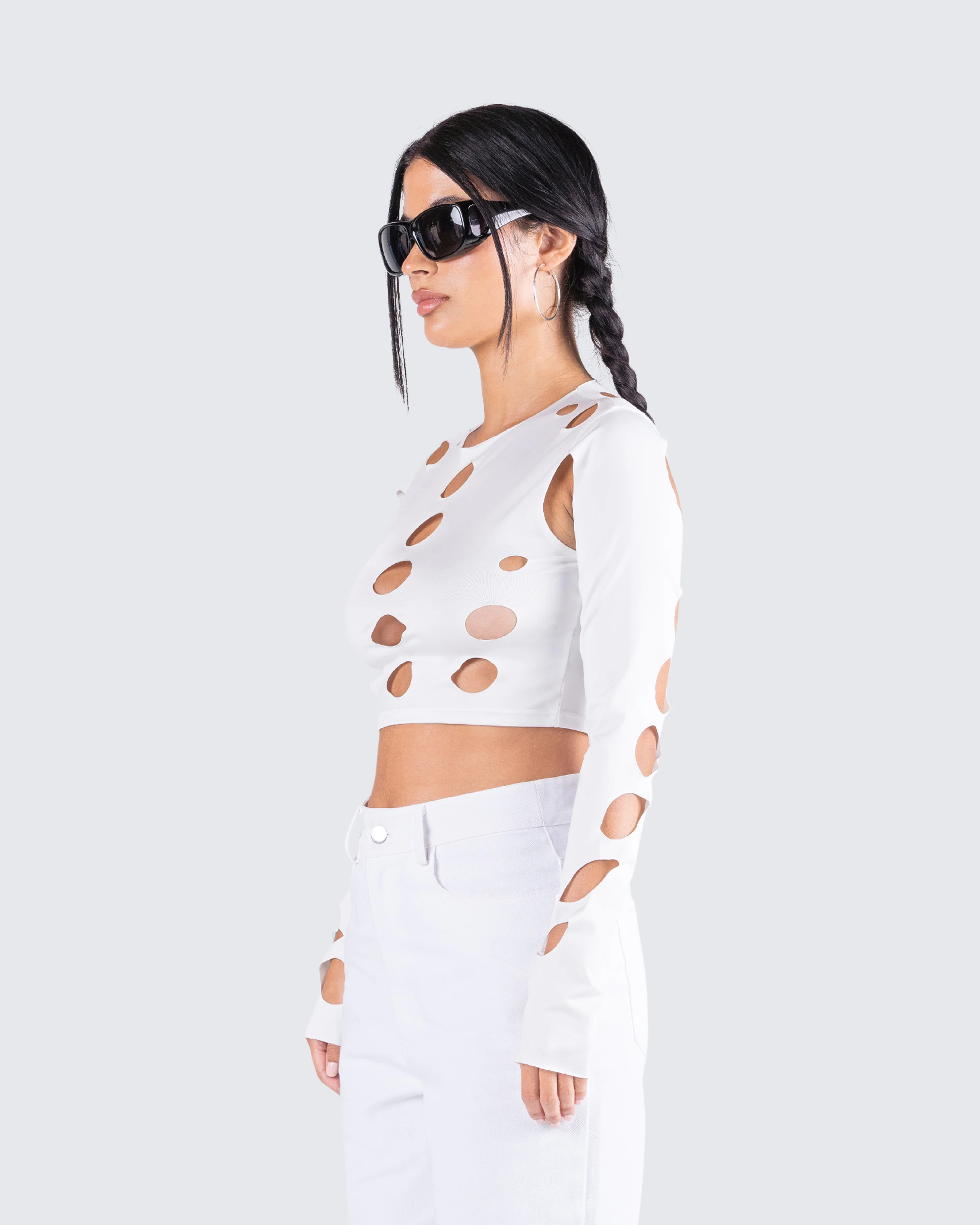 Iman White Cut Out Top - Image 5