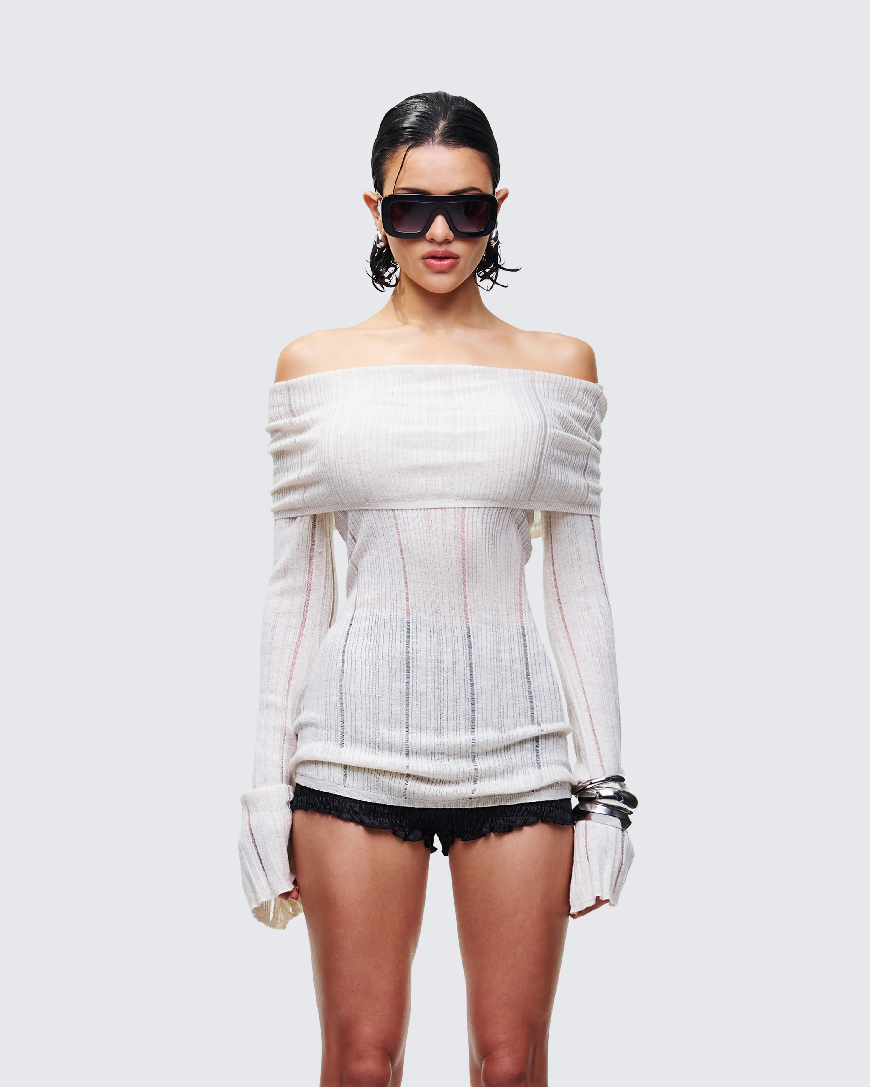 Imelda Ivory Off Shoulder Top - Image 2