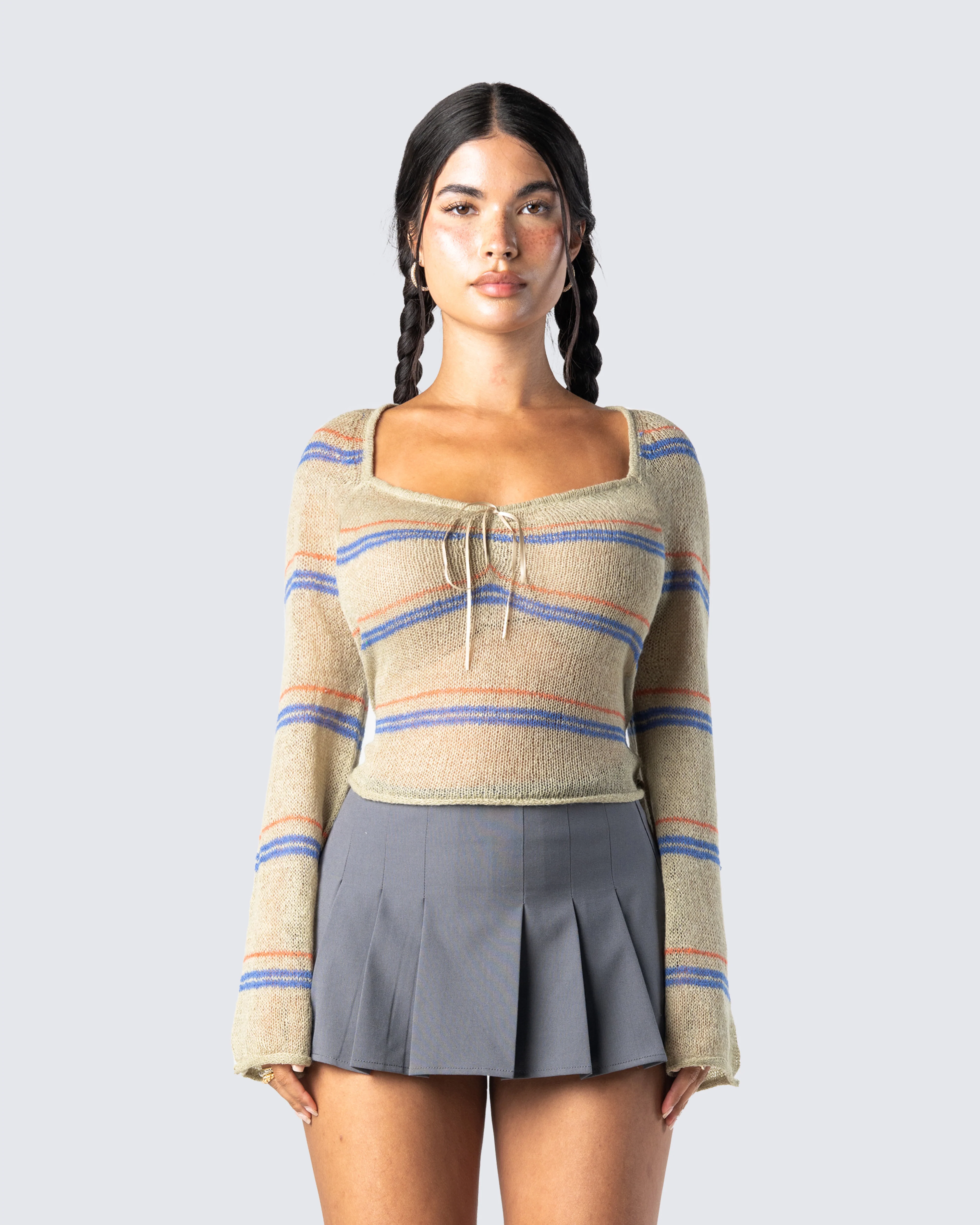 Iona Green Sweater Knit Top - Image 4