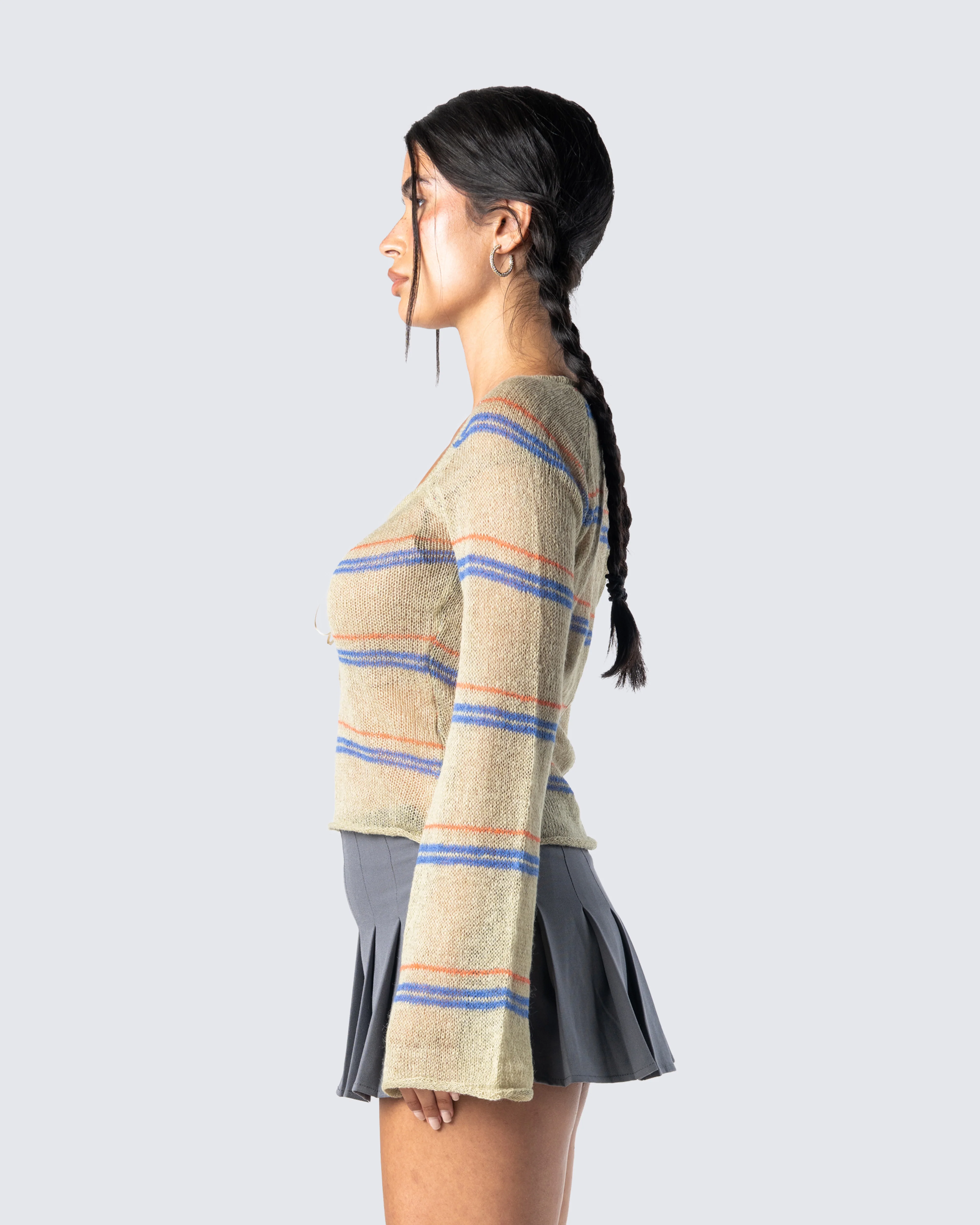 Iona Green Sweater Knit Top - Image 5