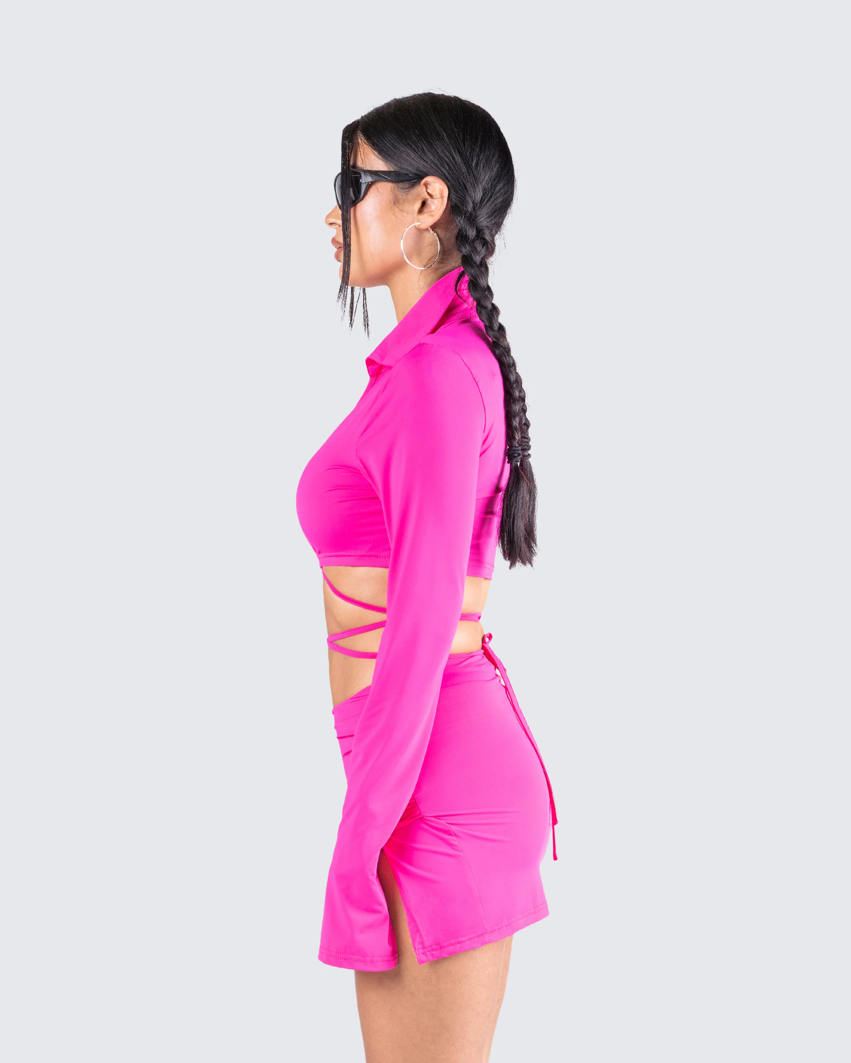 Irene Pink Wrap Top - Image 6