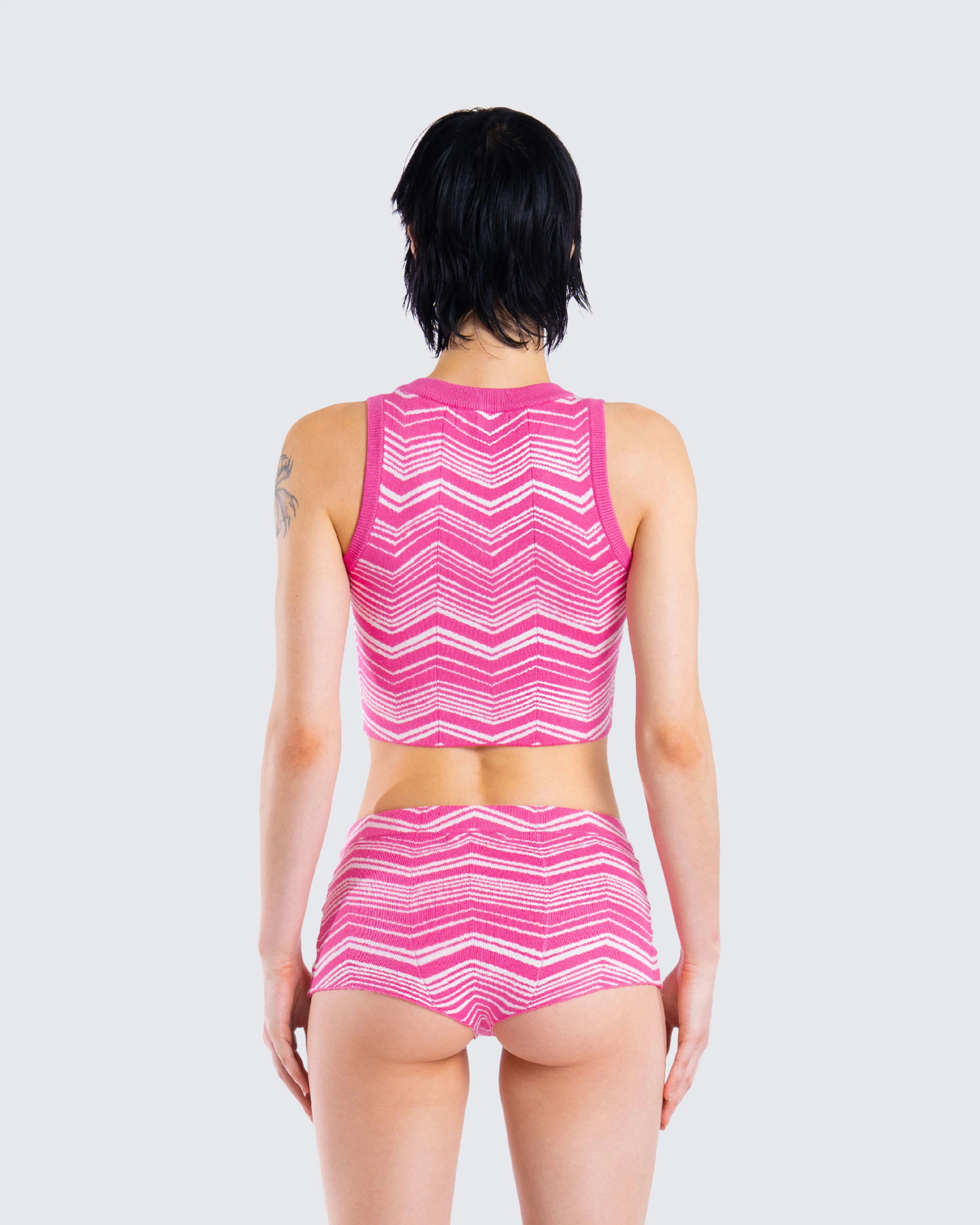 Irie Pink Zig Zag Knit Top - Image 7