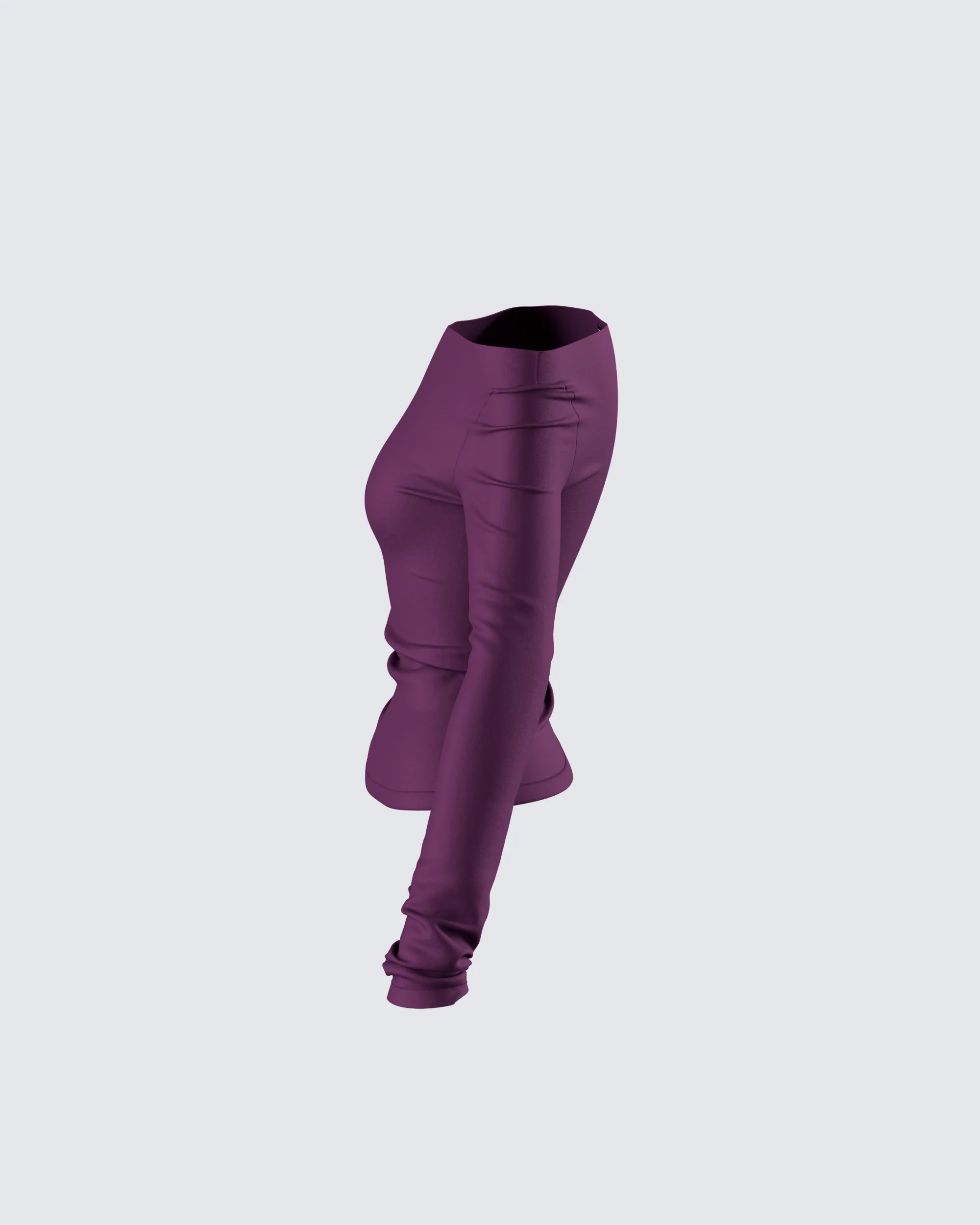 Isa Burgundy Jersey Asymmetric Top - Image 2