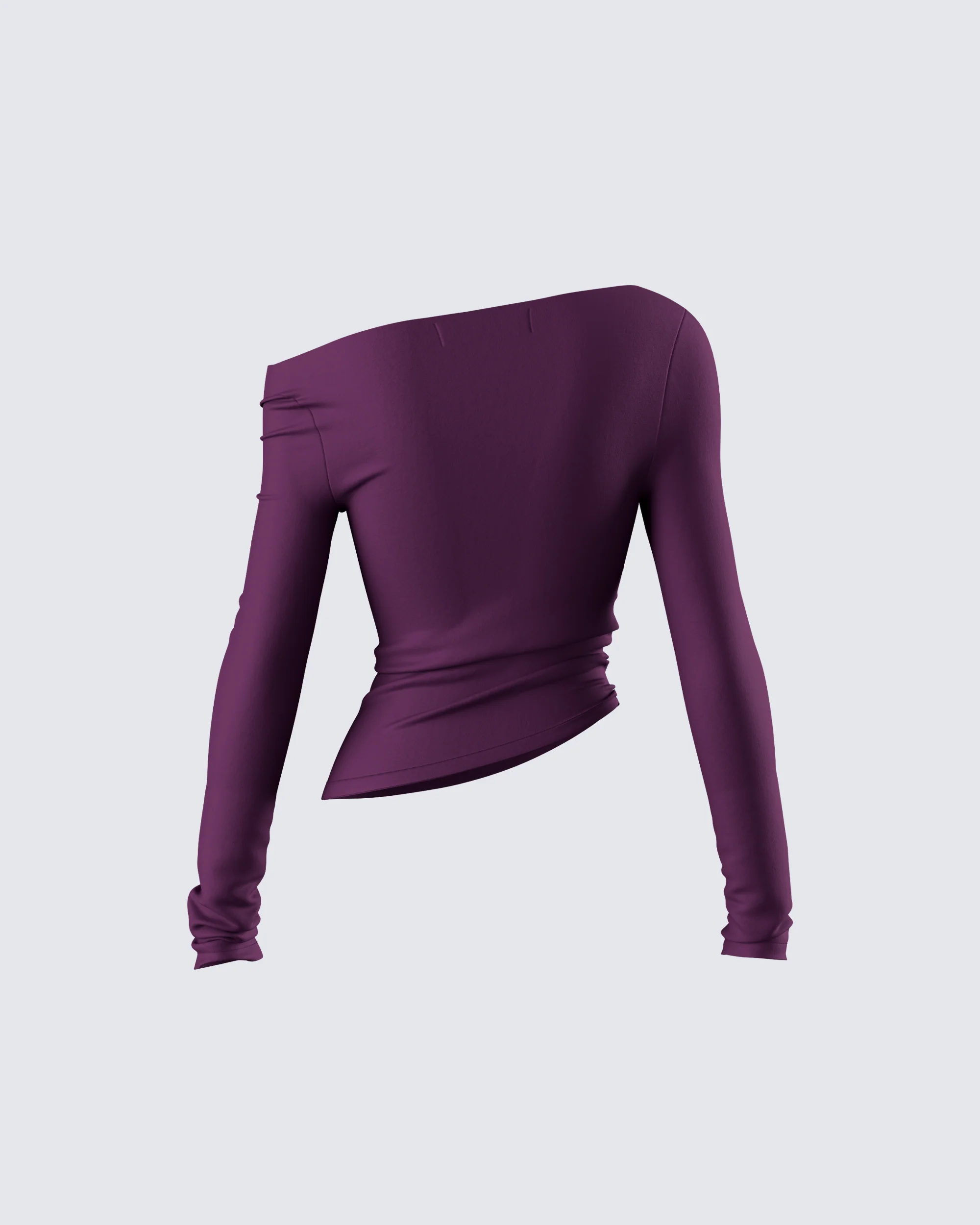 Isa Burgundy Jersey Asymmetric Top - Image 3