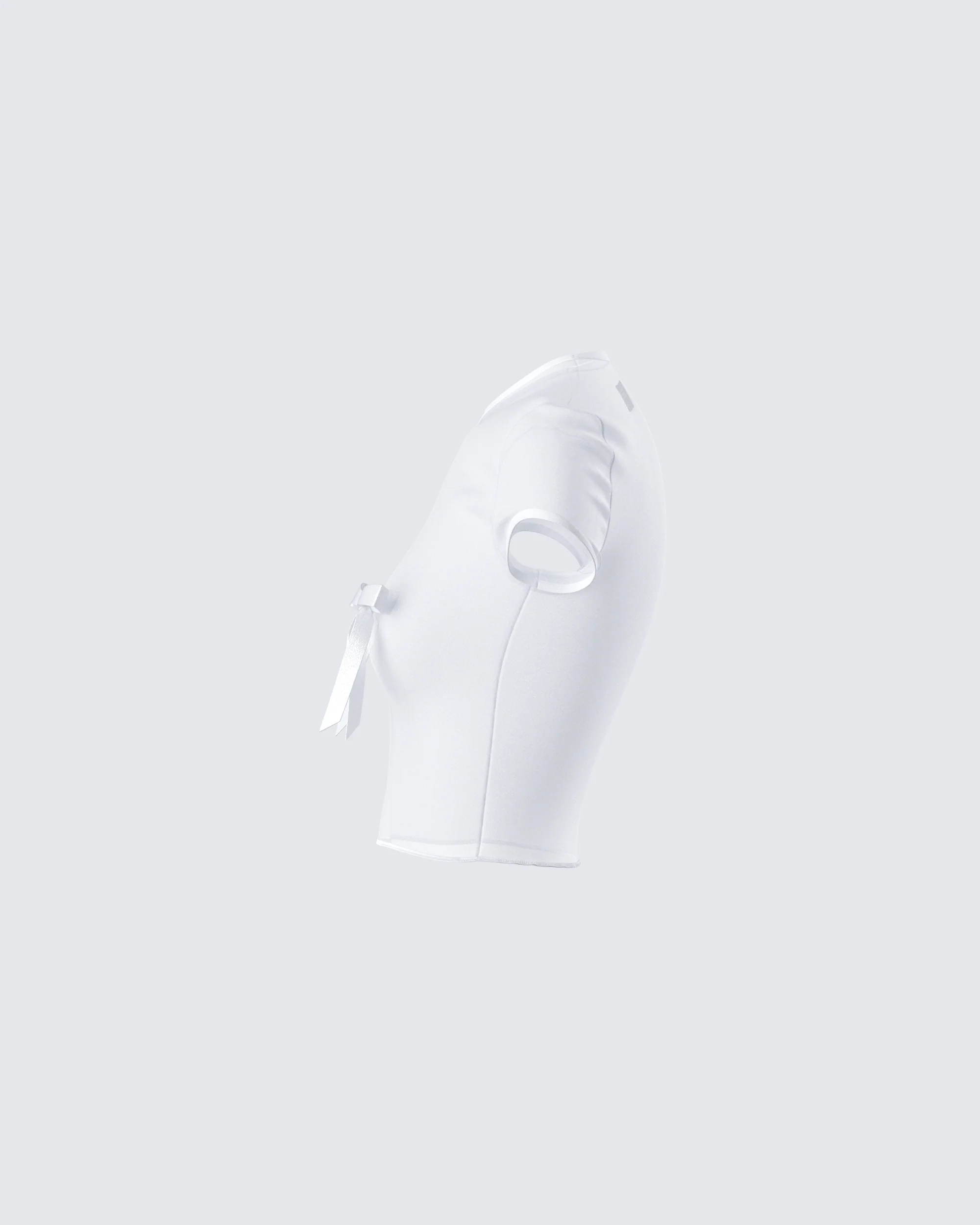 Isha White Bow Trim Baby Doll Tee - Image 2