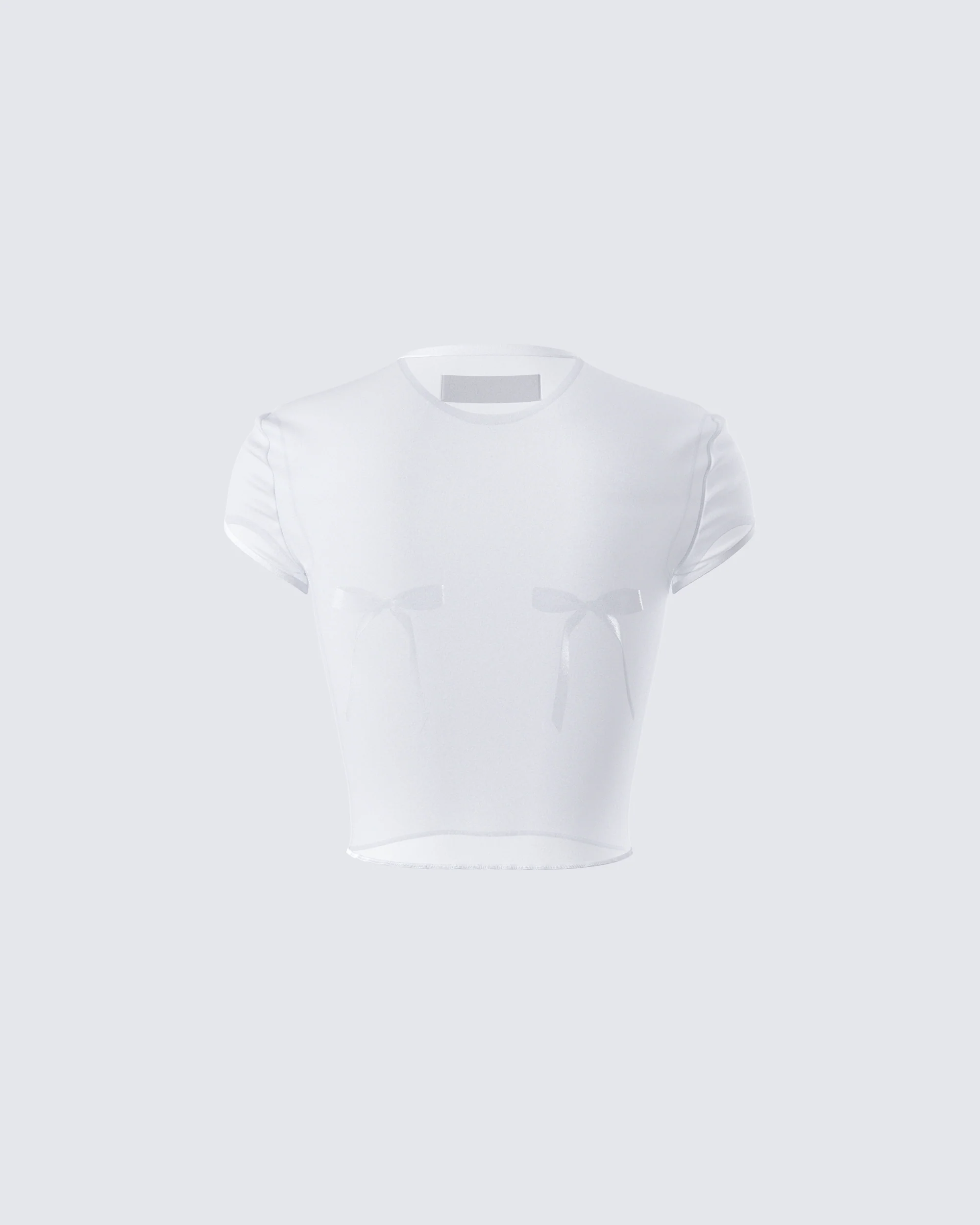 Isha White Bow Trim Baby Doll Tee - Image 3