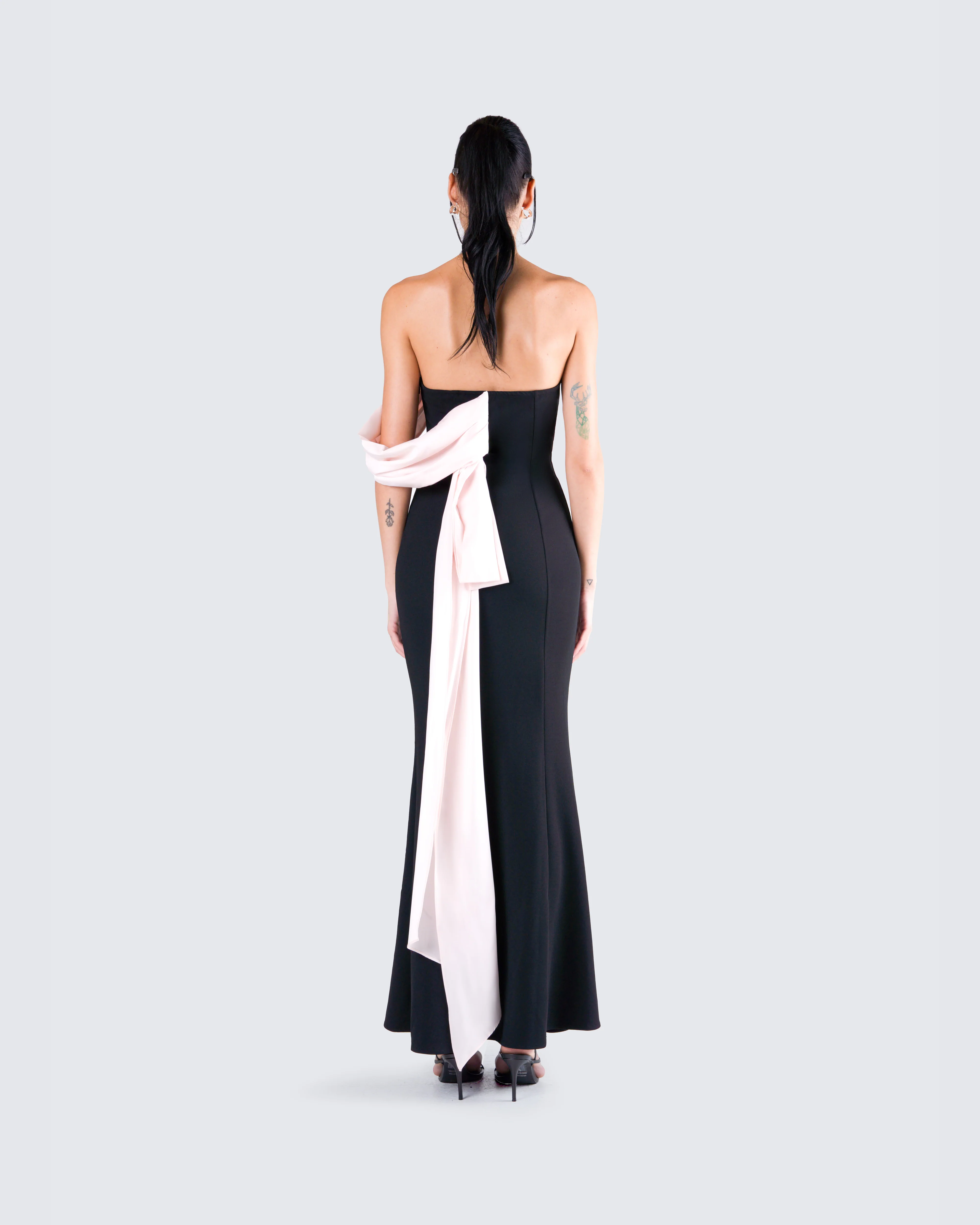 Ishita Black Draped Maxi Dress - Image 6