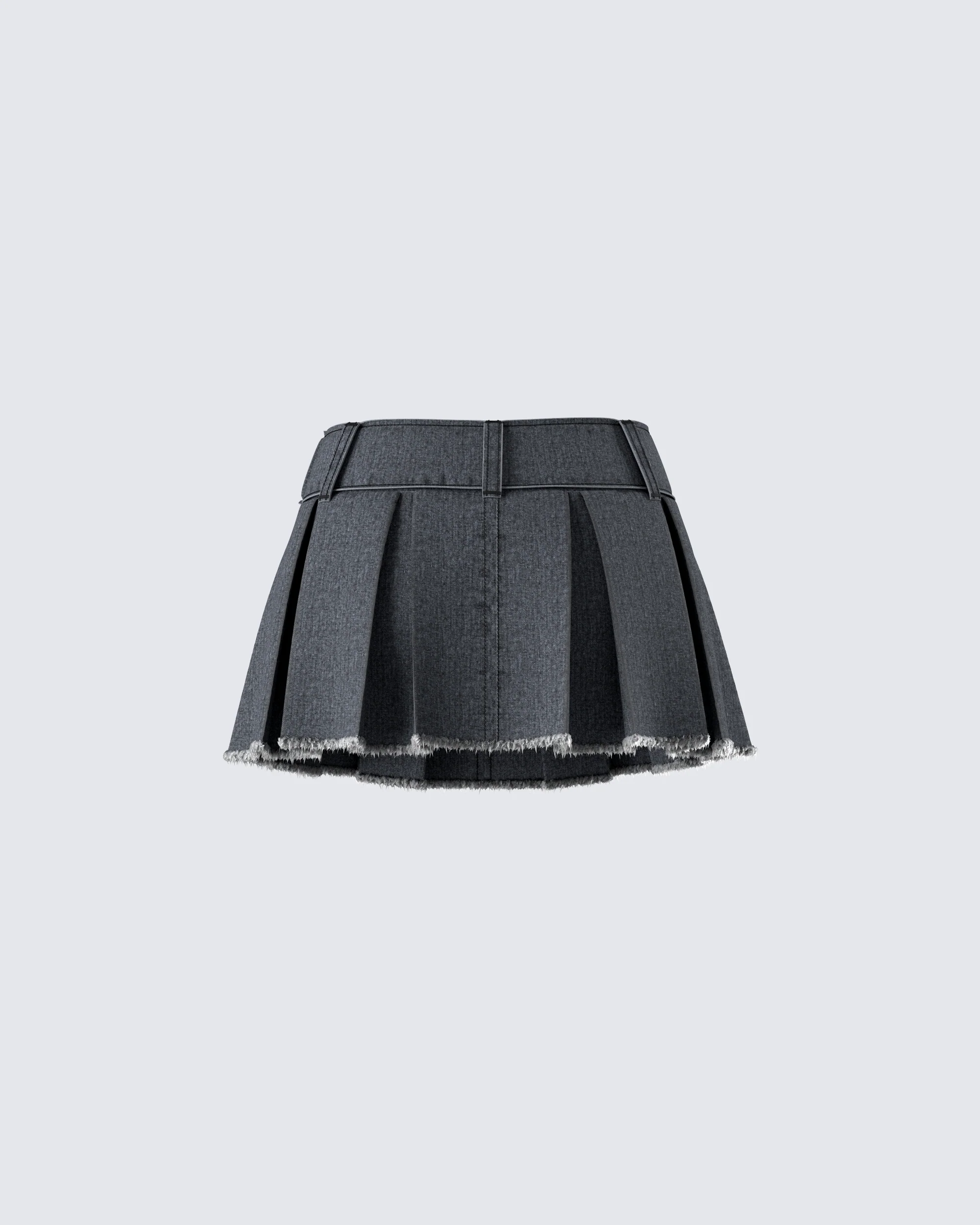Ismay Black Denim Pleat Skirt - Image 3