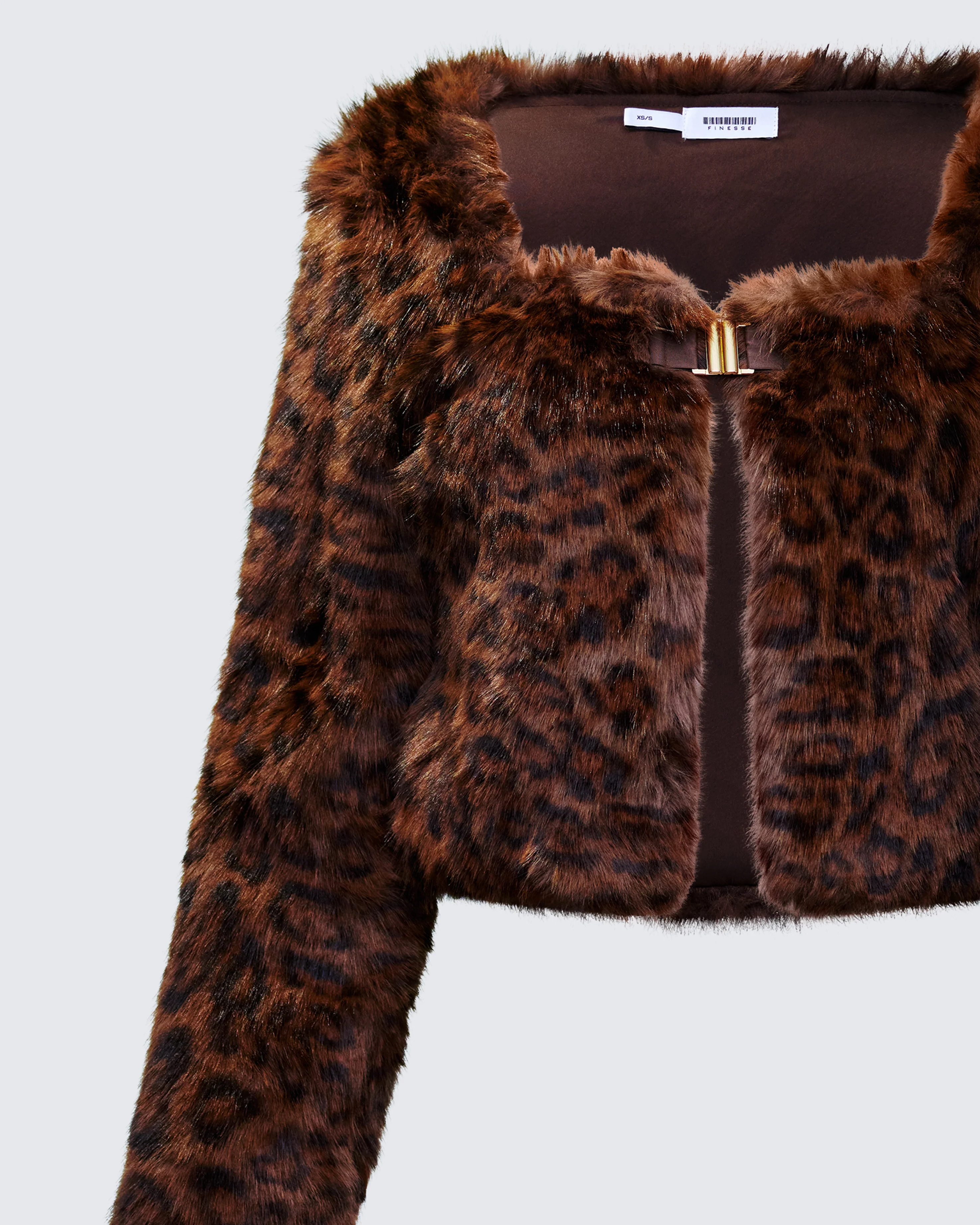 Isola Brown Faux Fur Cropped Jacket - Image 6