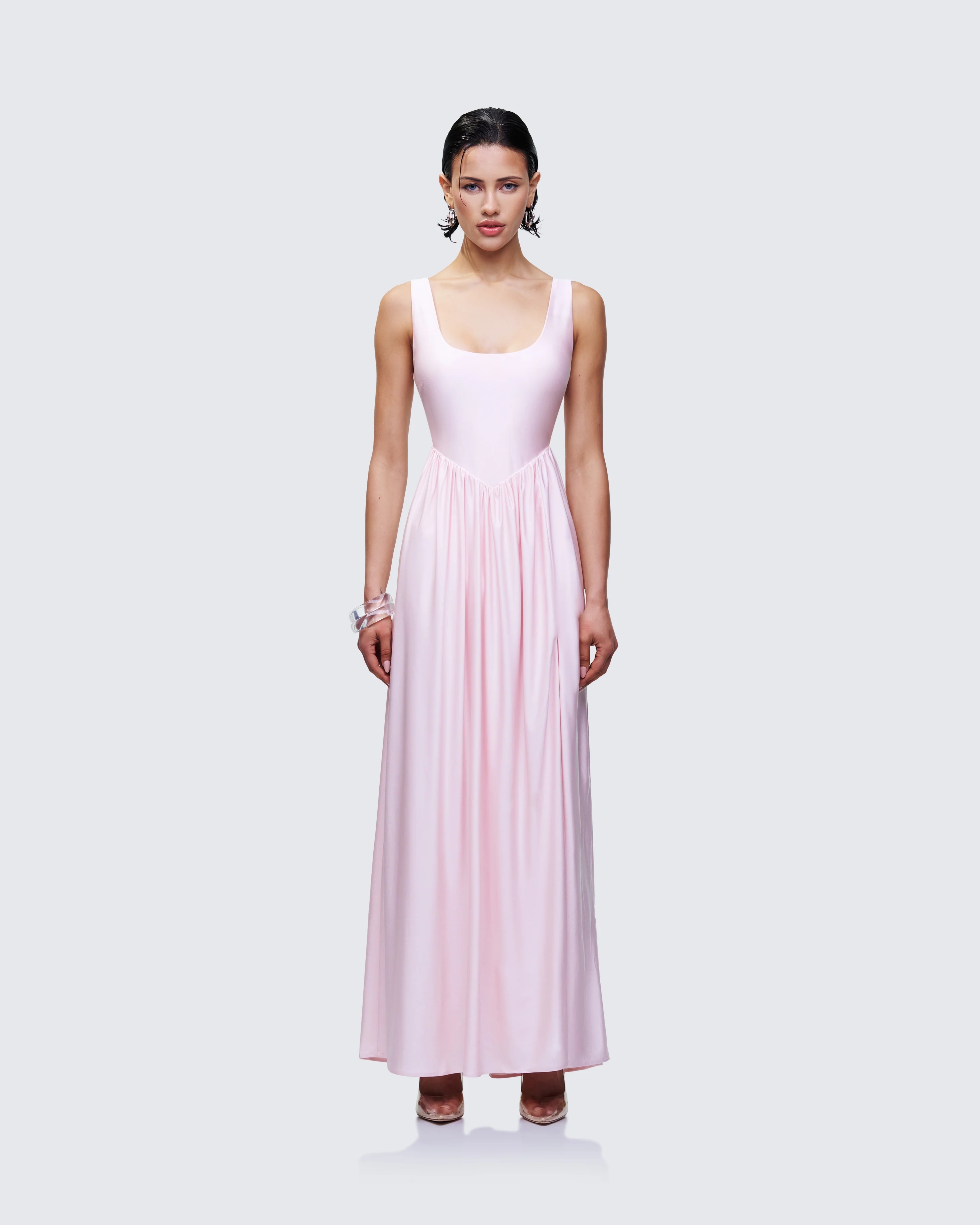 Isoria Pink Princess Waist Maxi Dress - Image 2