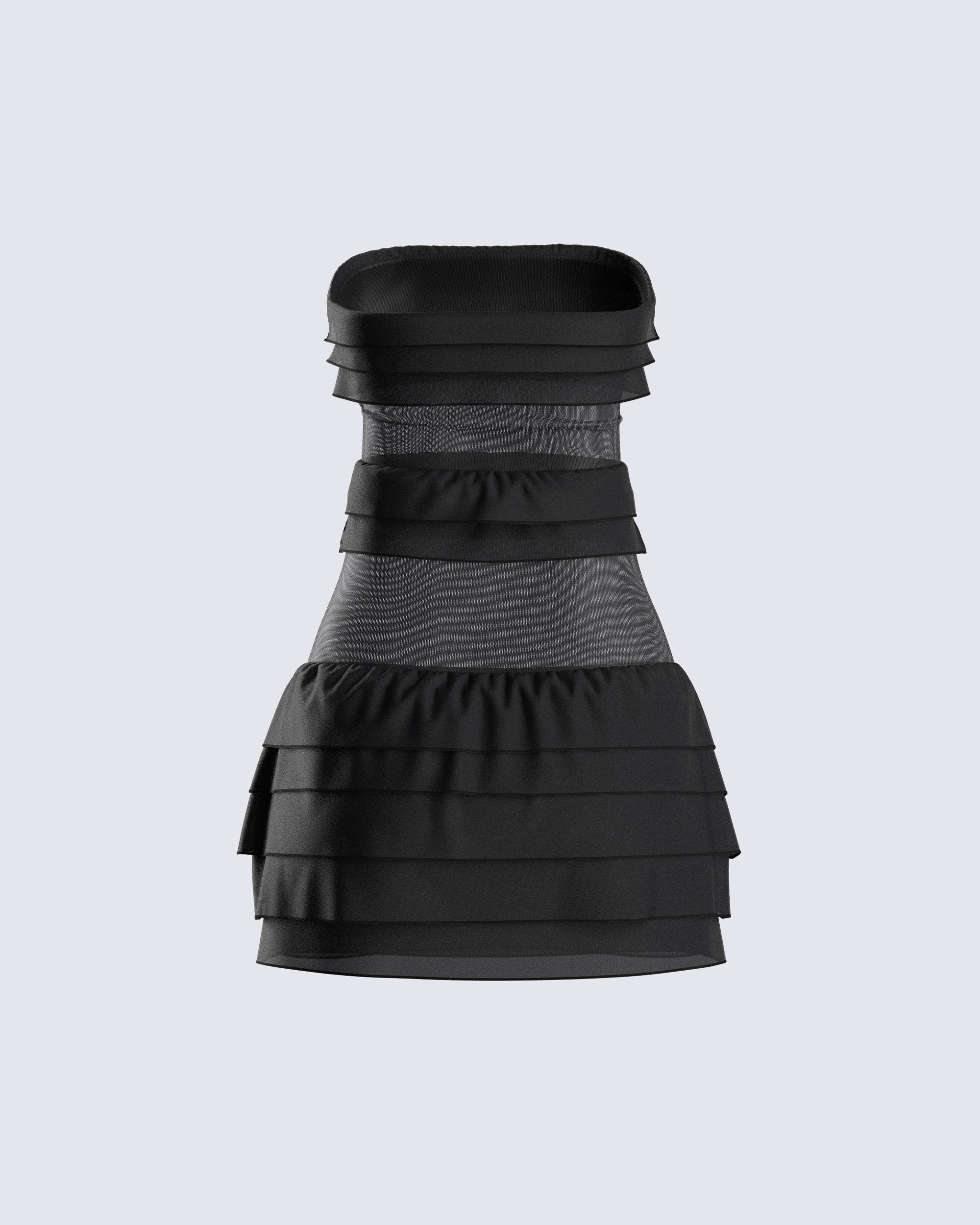 Issa Black Tiered Mini Dress - Image 3