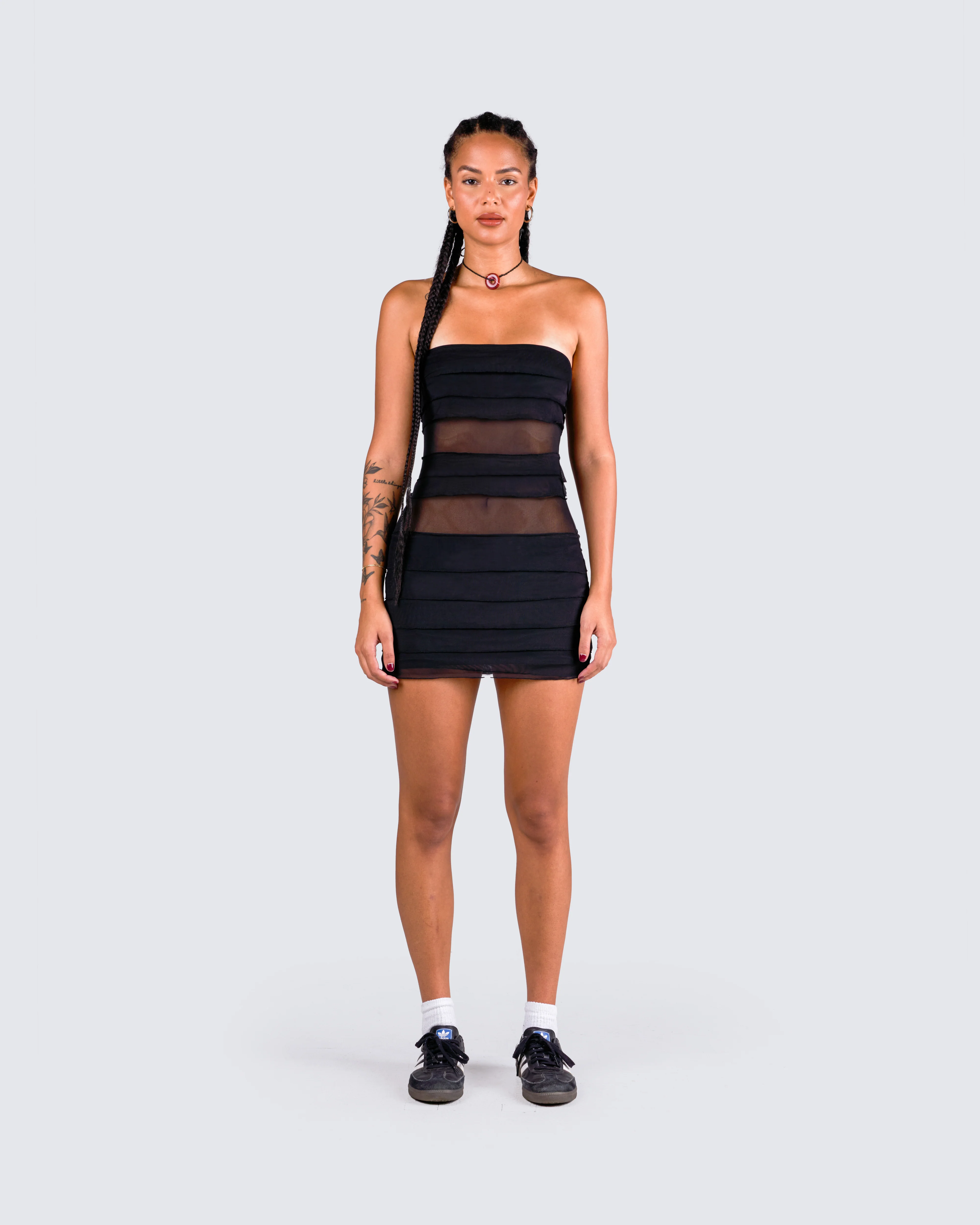 Issa Black Tiered Mini Dress - Image 4