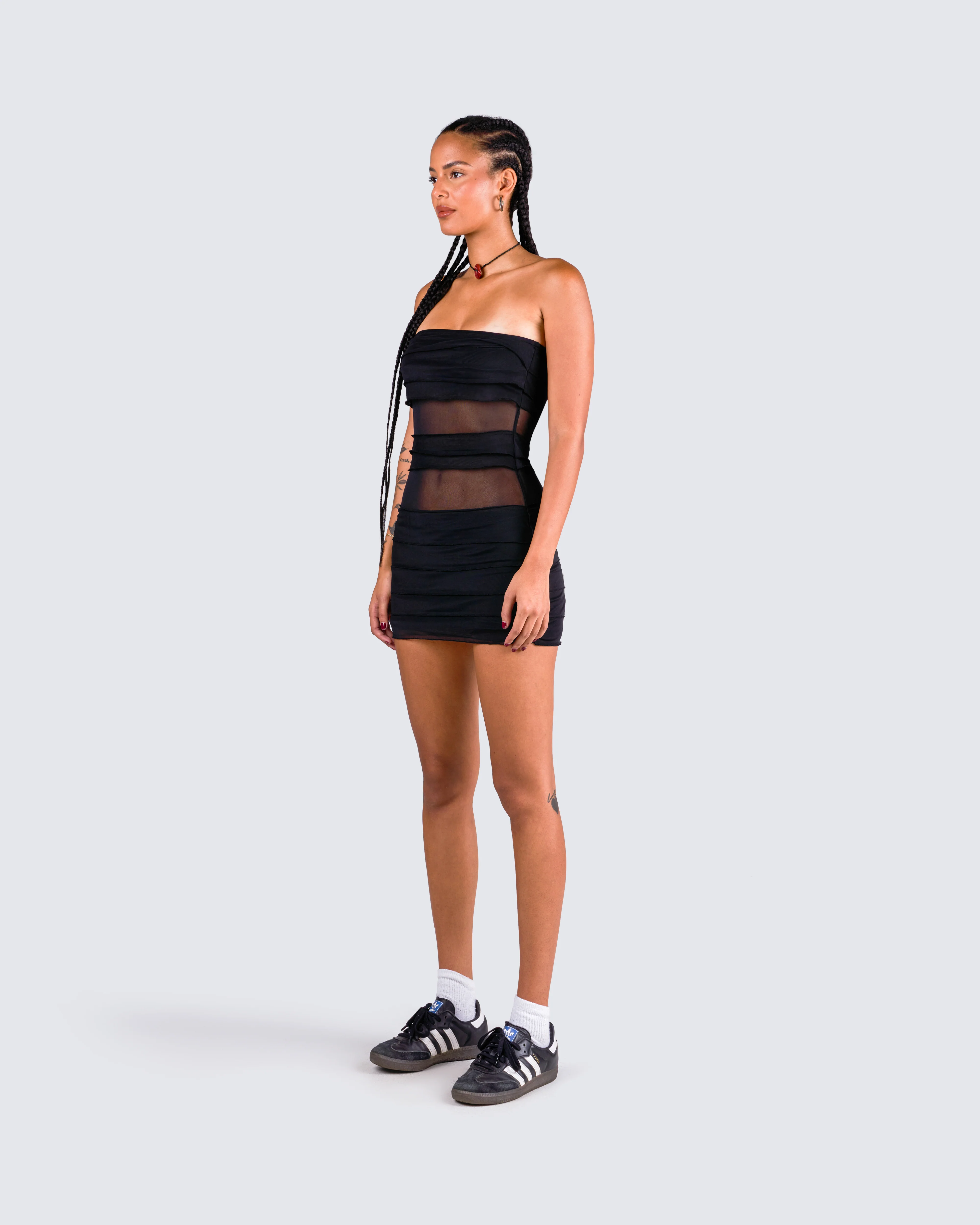 Issa Black Tiered Mini Dress - Image 7