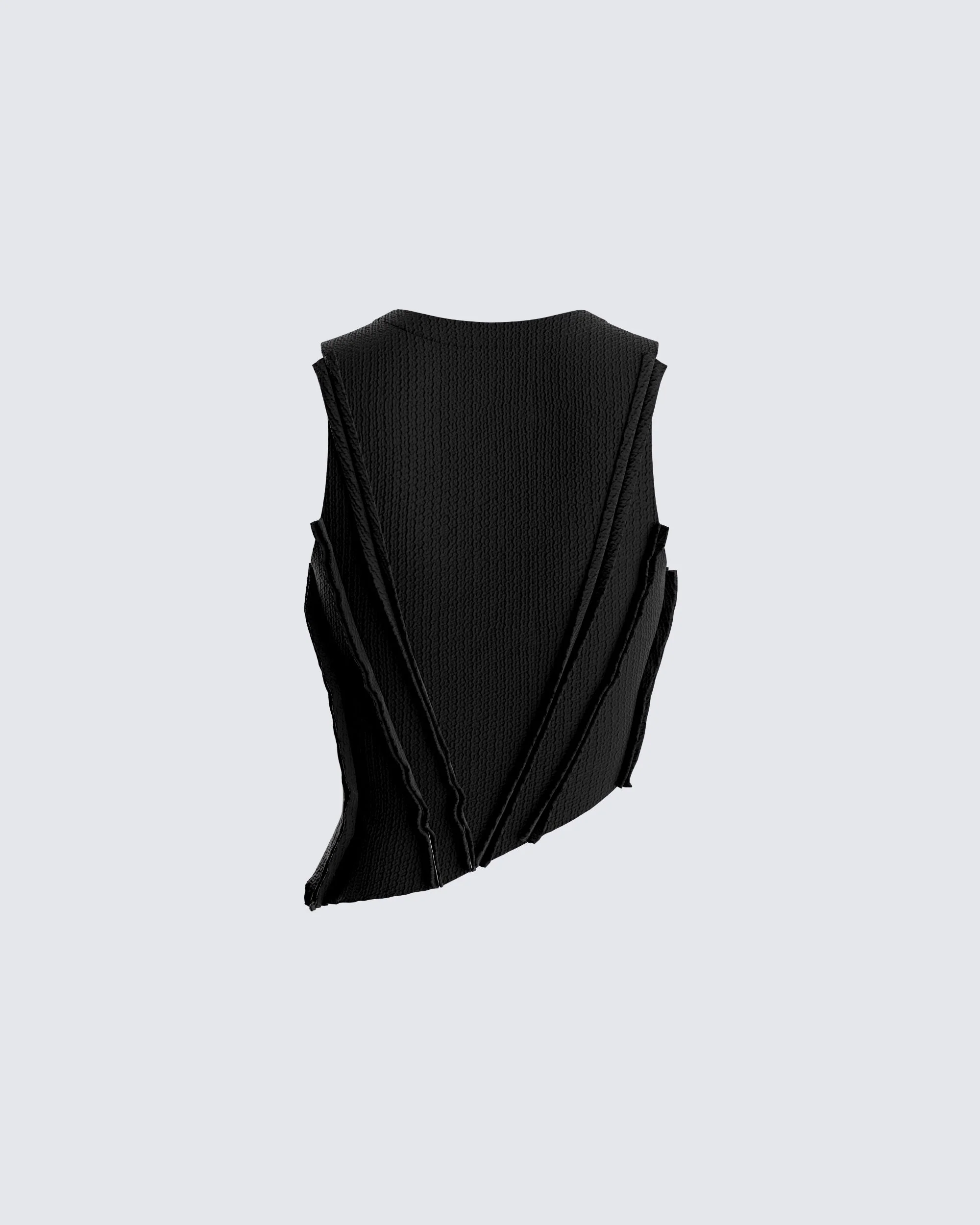 Iva Black Ribbed Cropped Top - Image 3