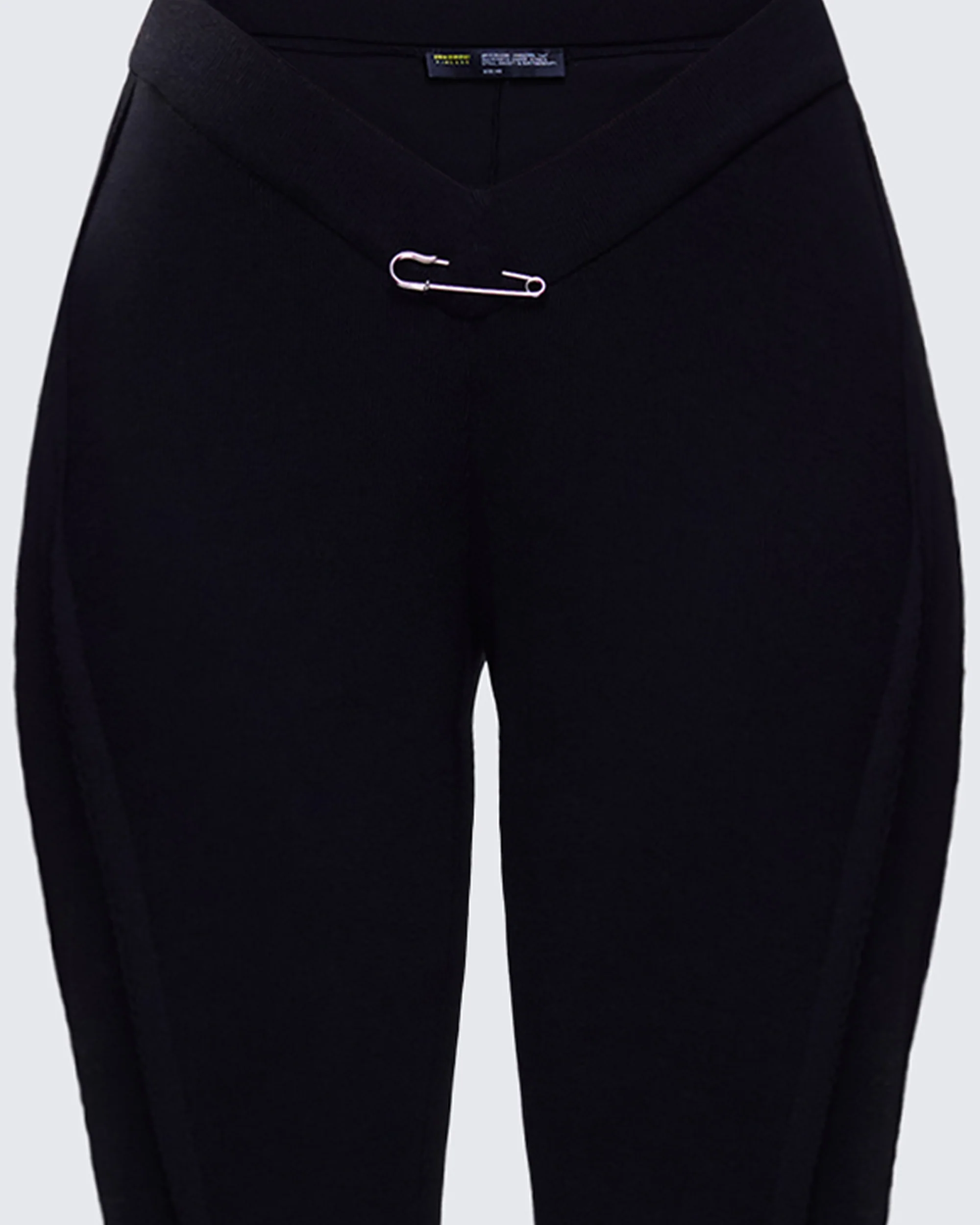 Iva Black Ribbed V Waist Pant - Image 6