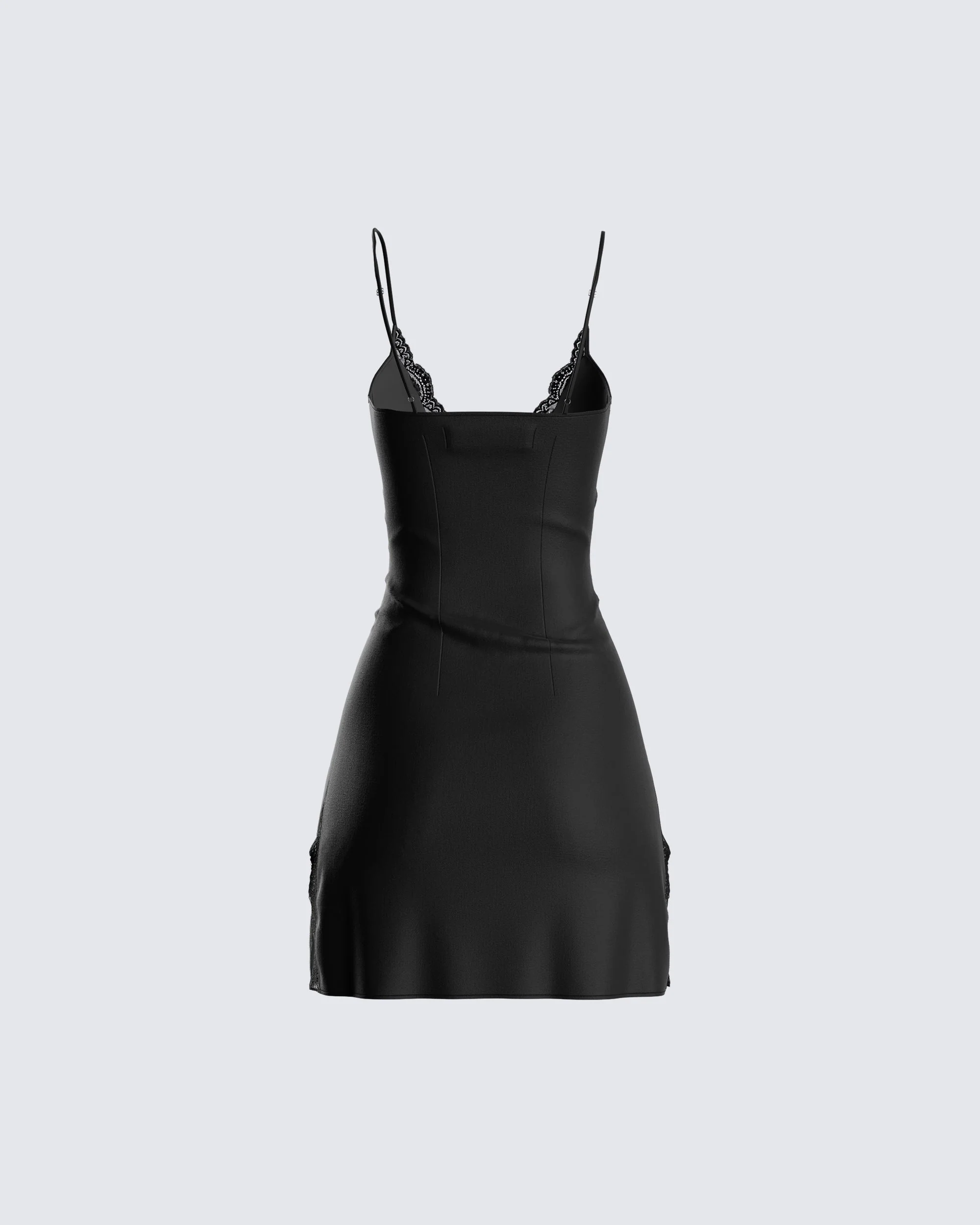 Ivy Black Lace Trim Mini Dress - Image 3