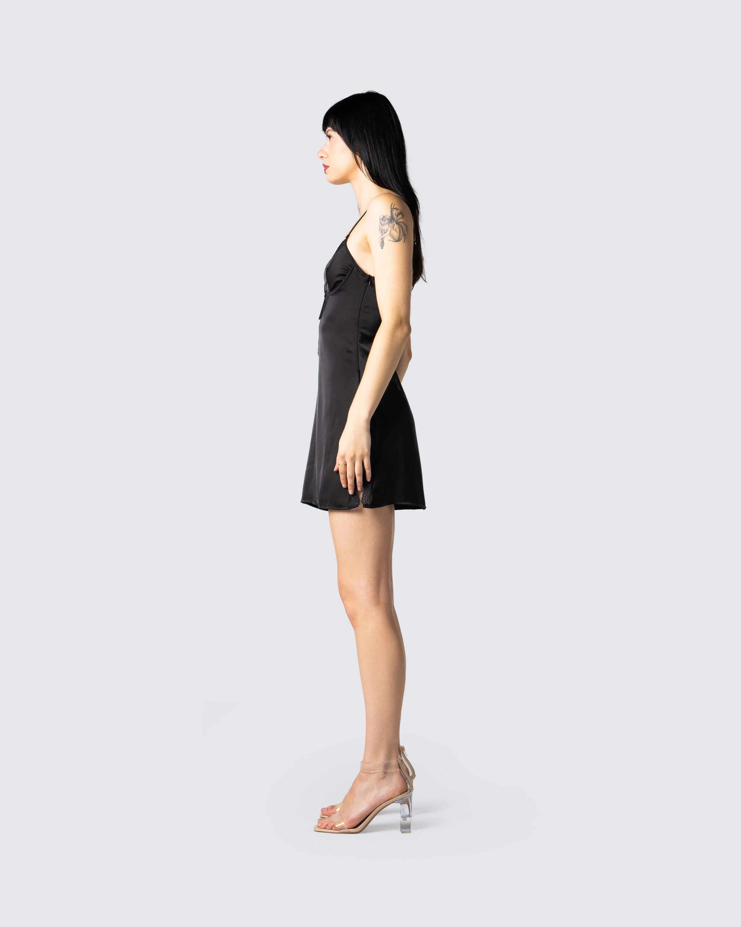 Ivy Black Lace Trim Mini Dress - Image 5