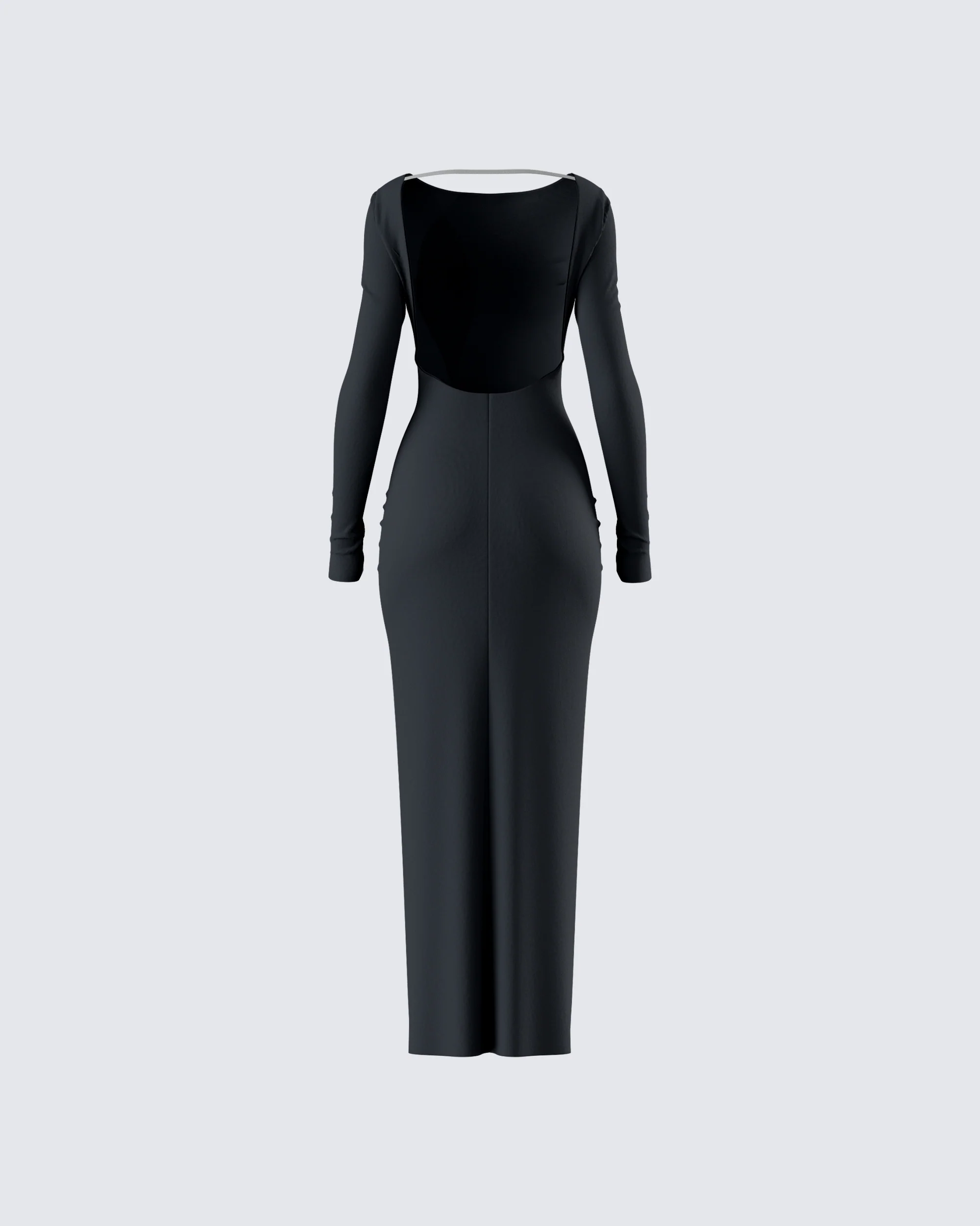Izel Black Backless Maxi Dress - Image 3