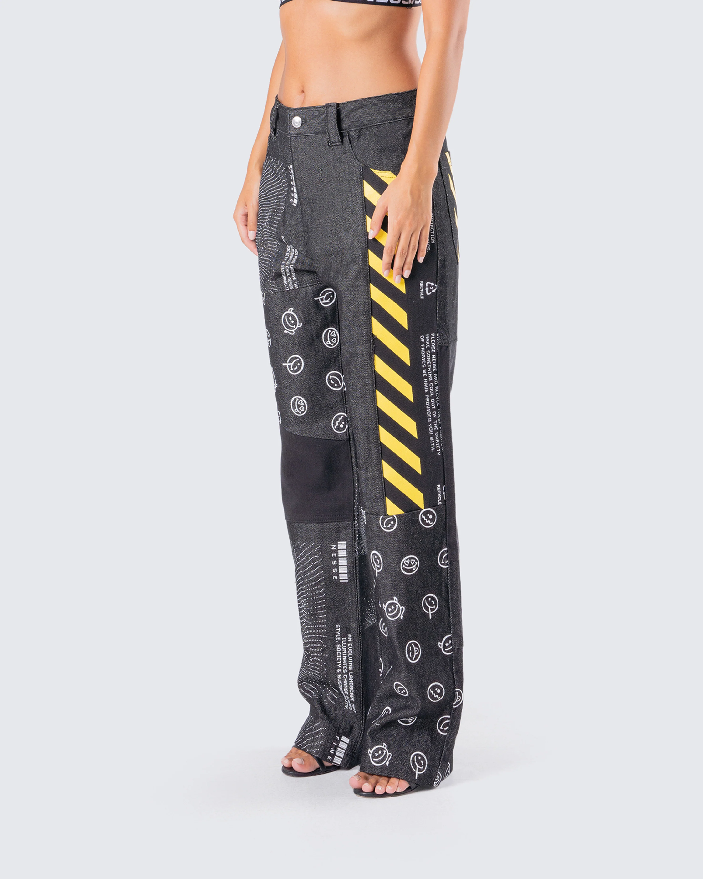 Jacko Printed Patchwork Pants - Image 5