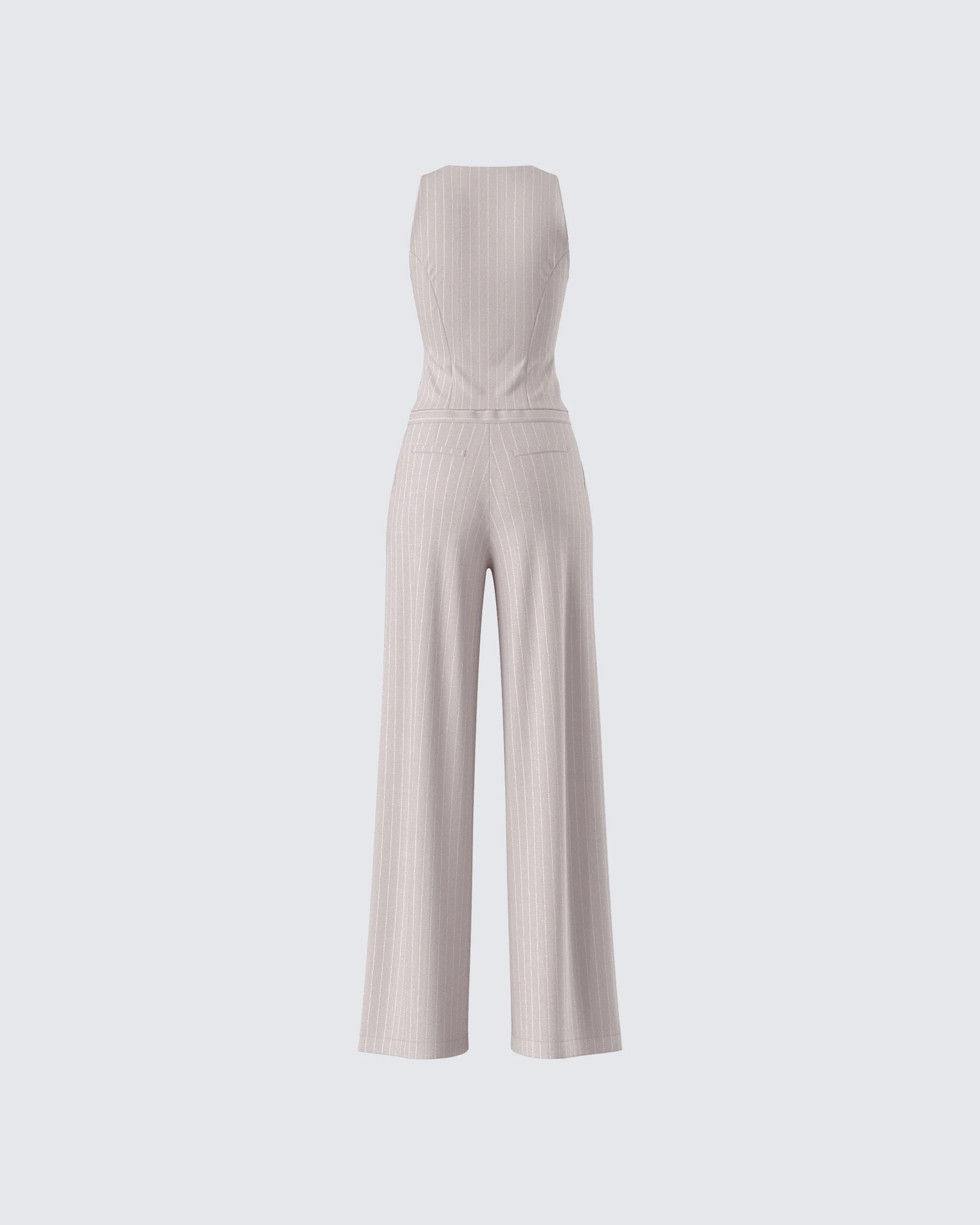 Jaelyn Beige Pinstripe Set - Image 3