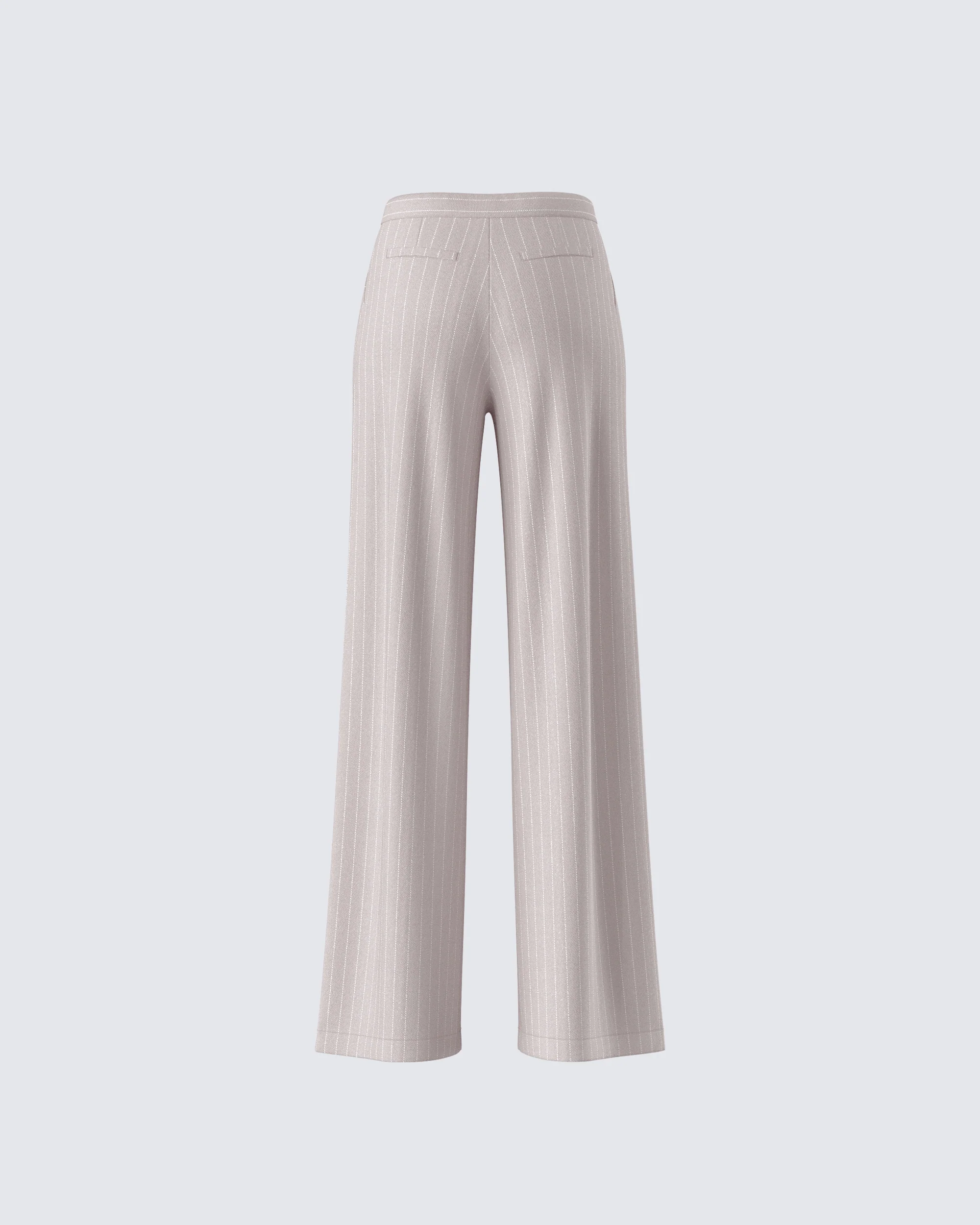 Jaelyn Beige Pinstripe Trouser - Image 3