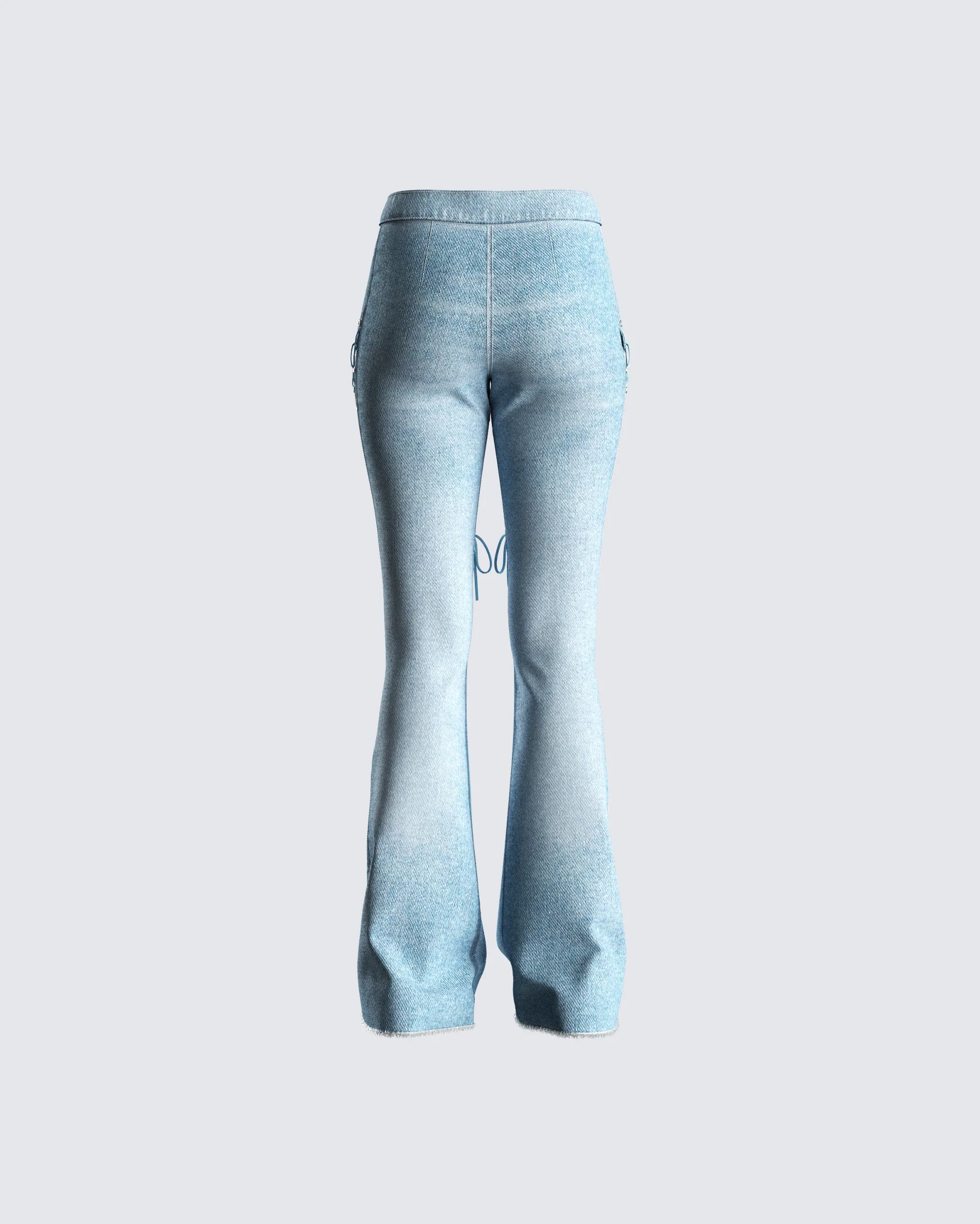 Jan Blue High Rise Laced Jeans - Image 3