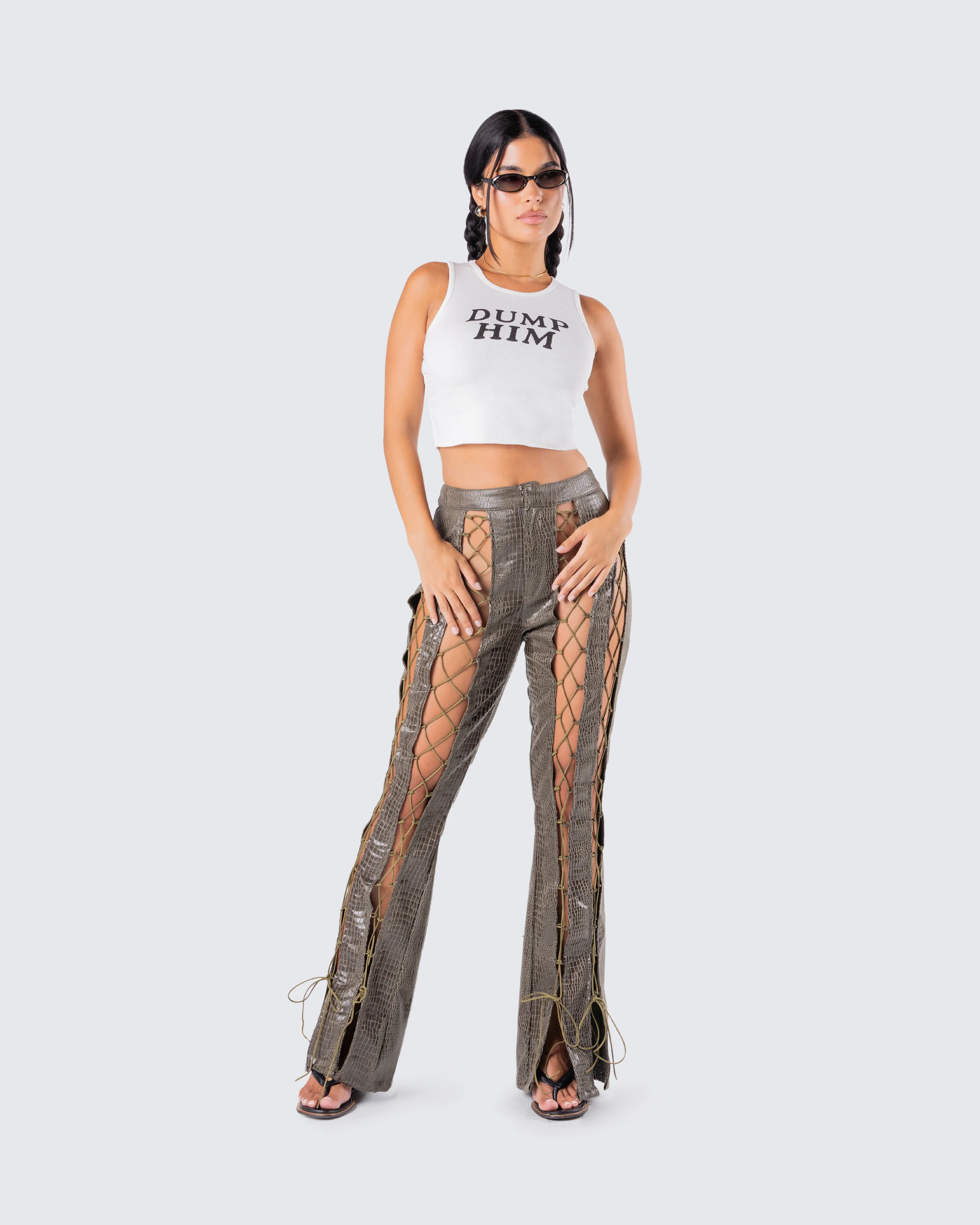 Jax Olive Lace Up Pants - Image 8
