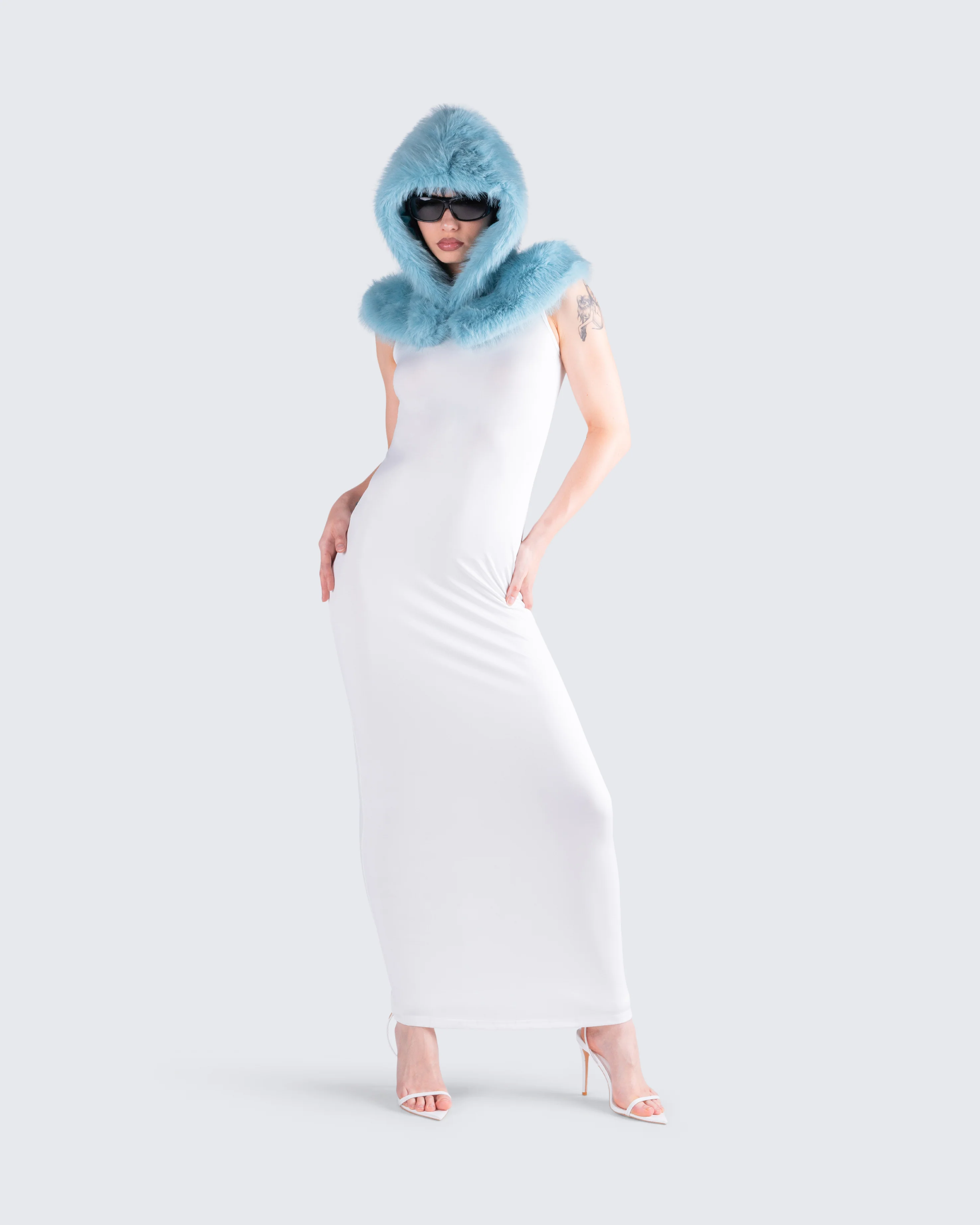Jayden Aqua Fur Hood - Image 9
