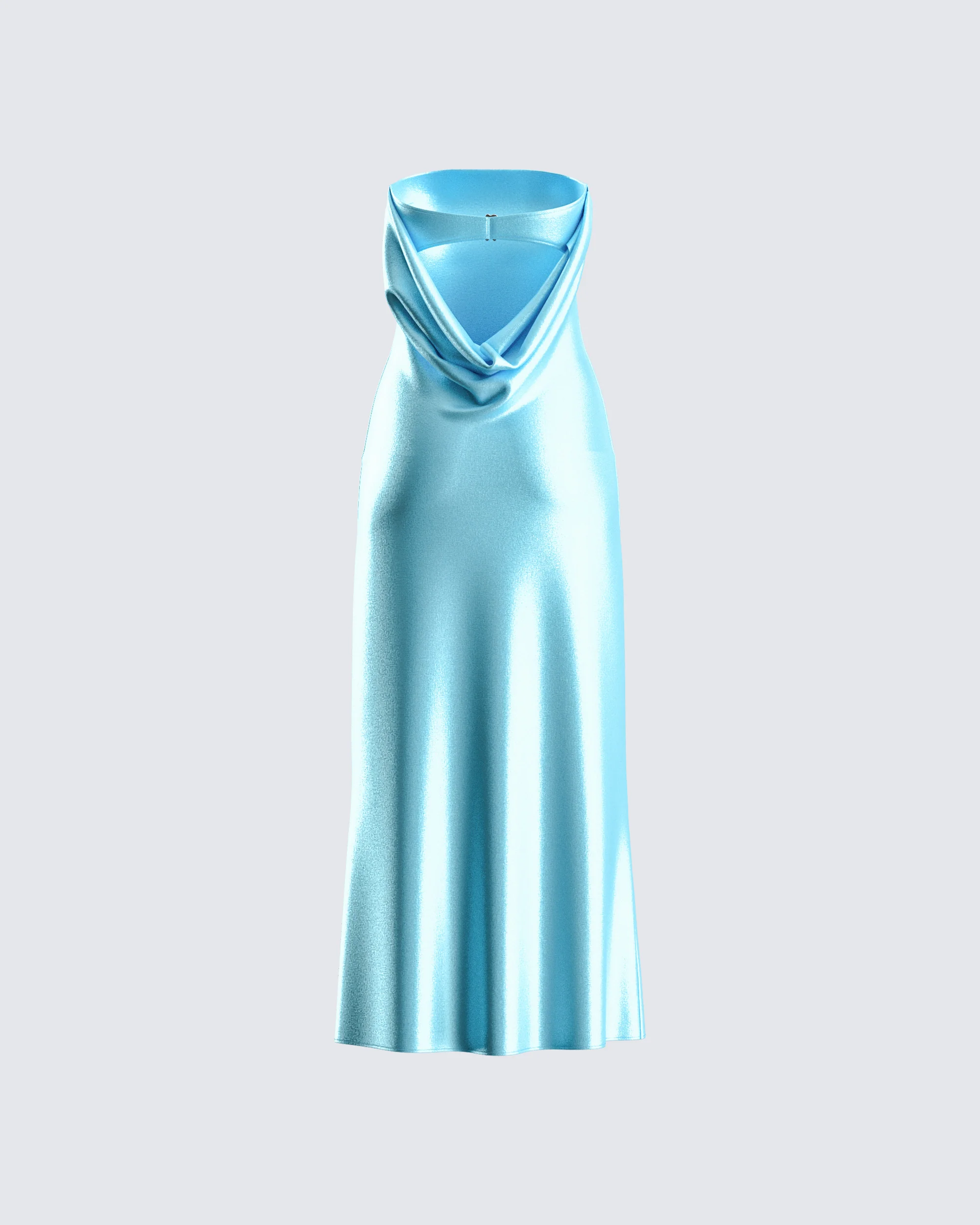 Jayden Aqua Strapless Dress - Image 3