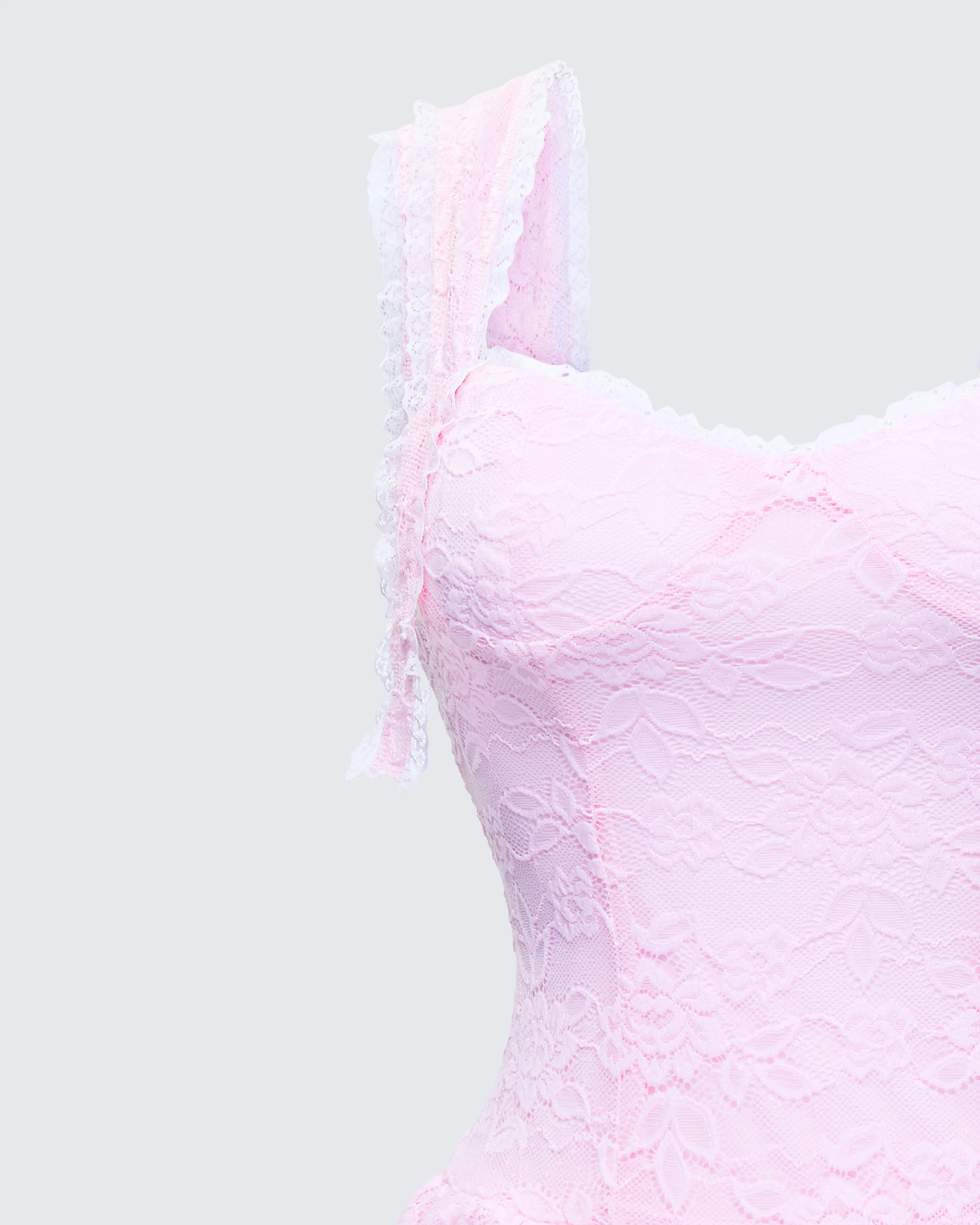 Jayella Pink Lace Mini Dress - Image 6