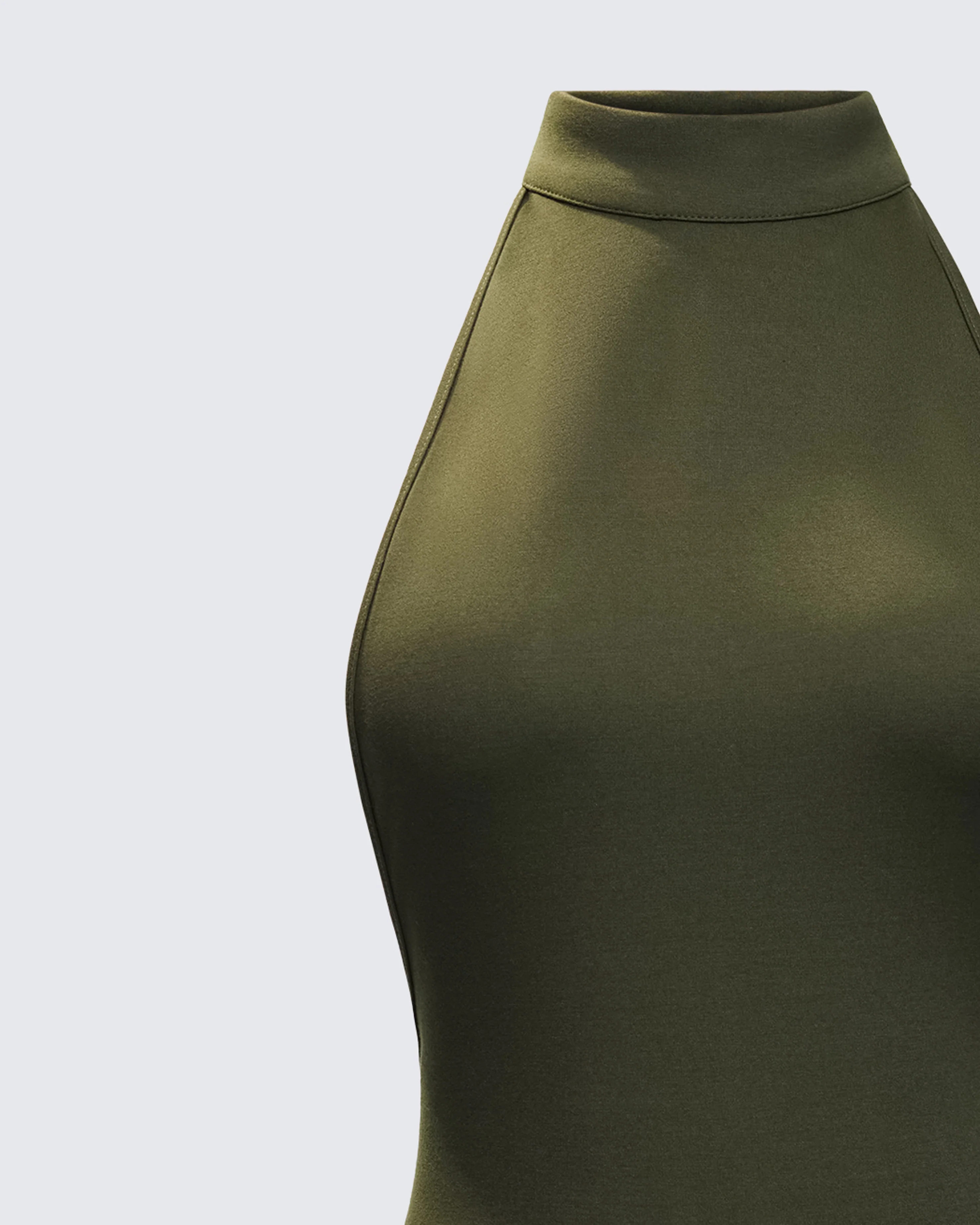 Jess Olive Halter Dress - Image 6