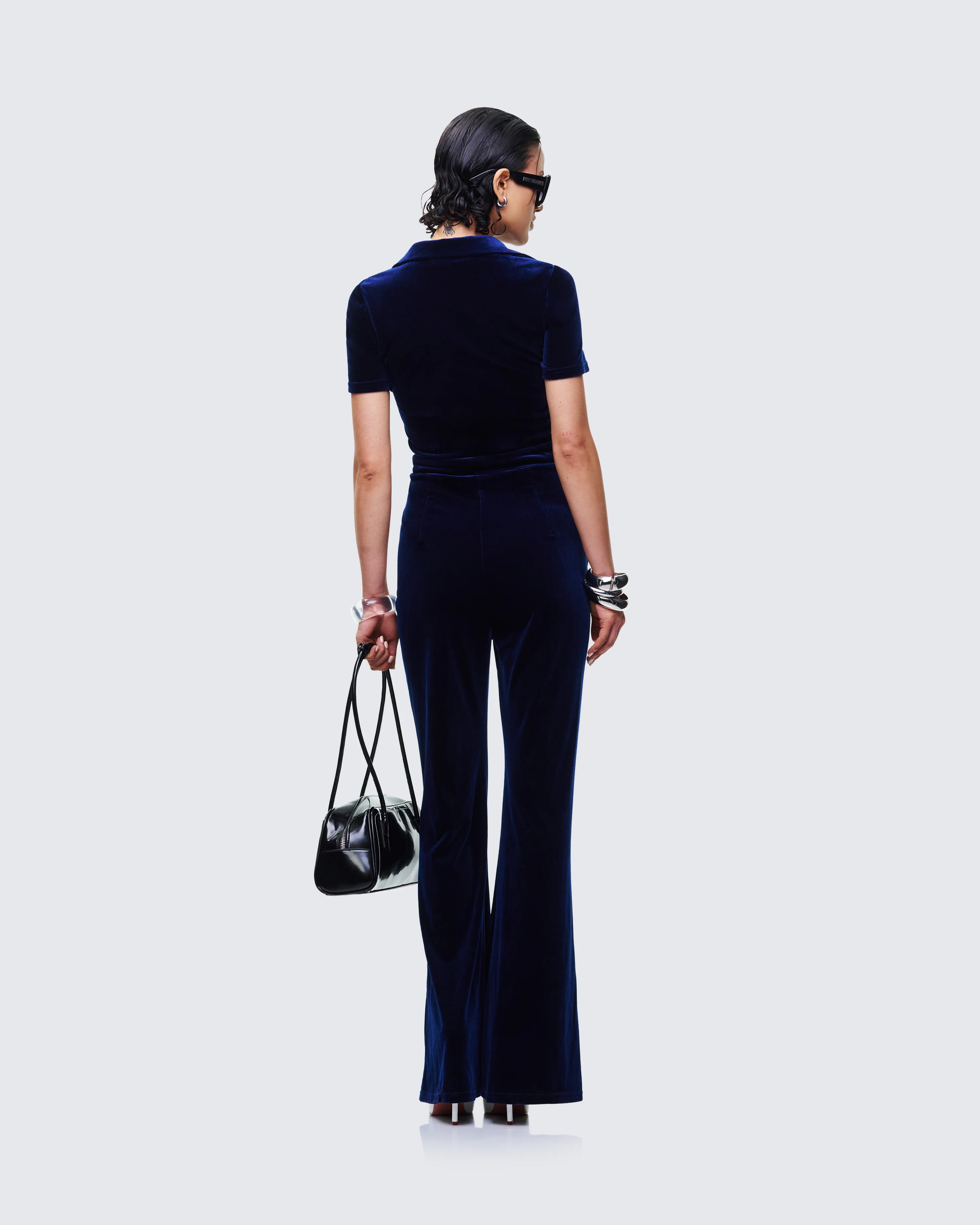 Joanna Navy Flared Jumpsuit - Image 5