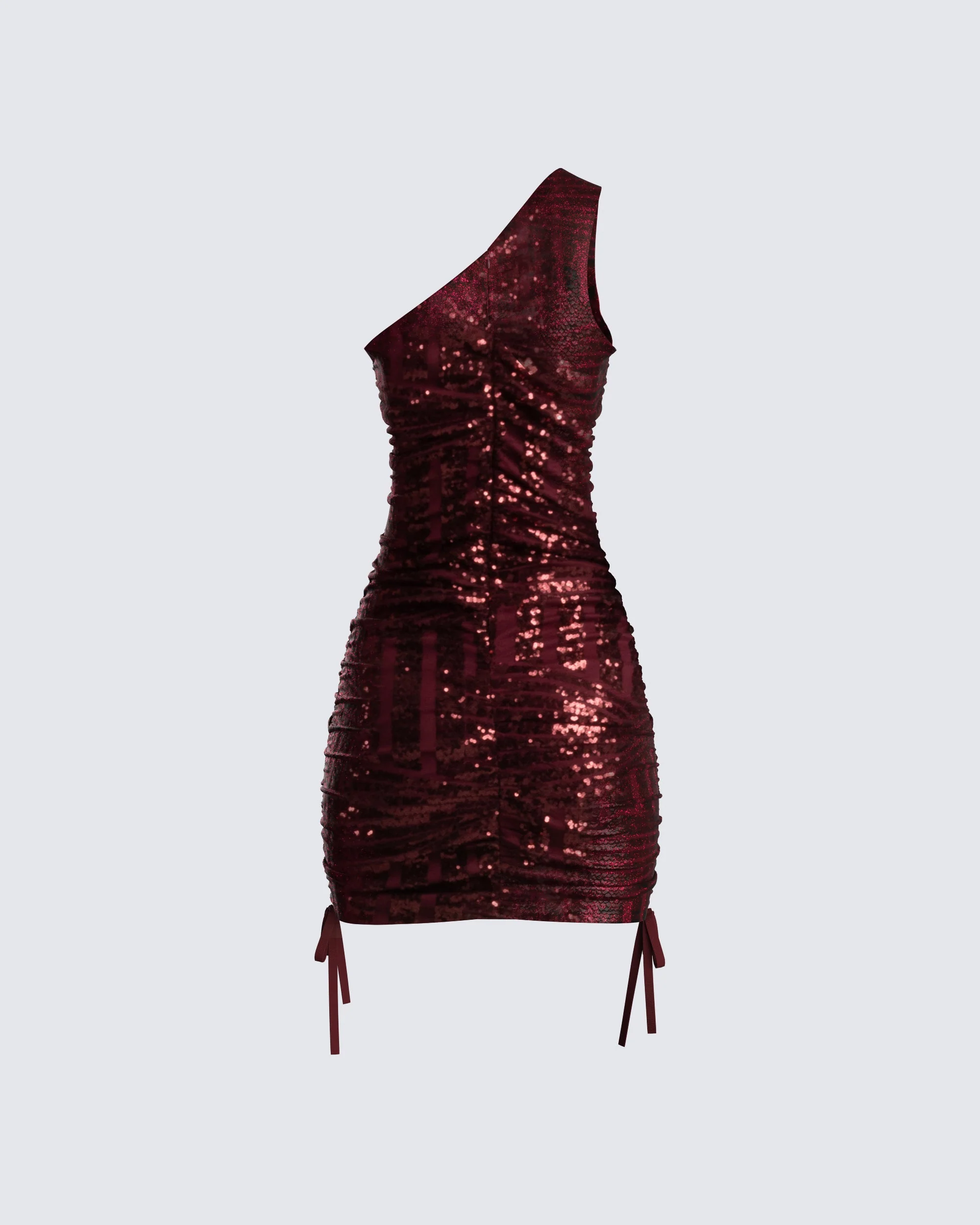 Joelle Shimmer One Shoulder Mini Dress - Image 3