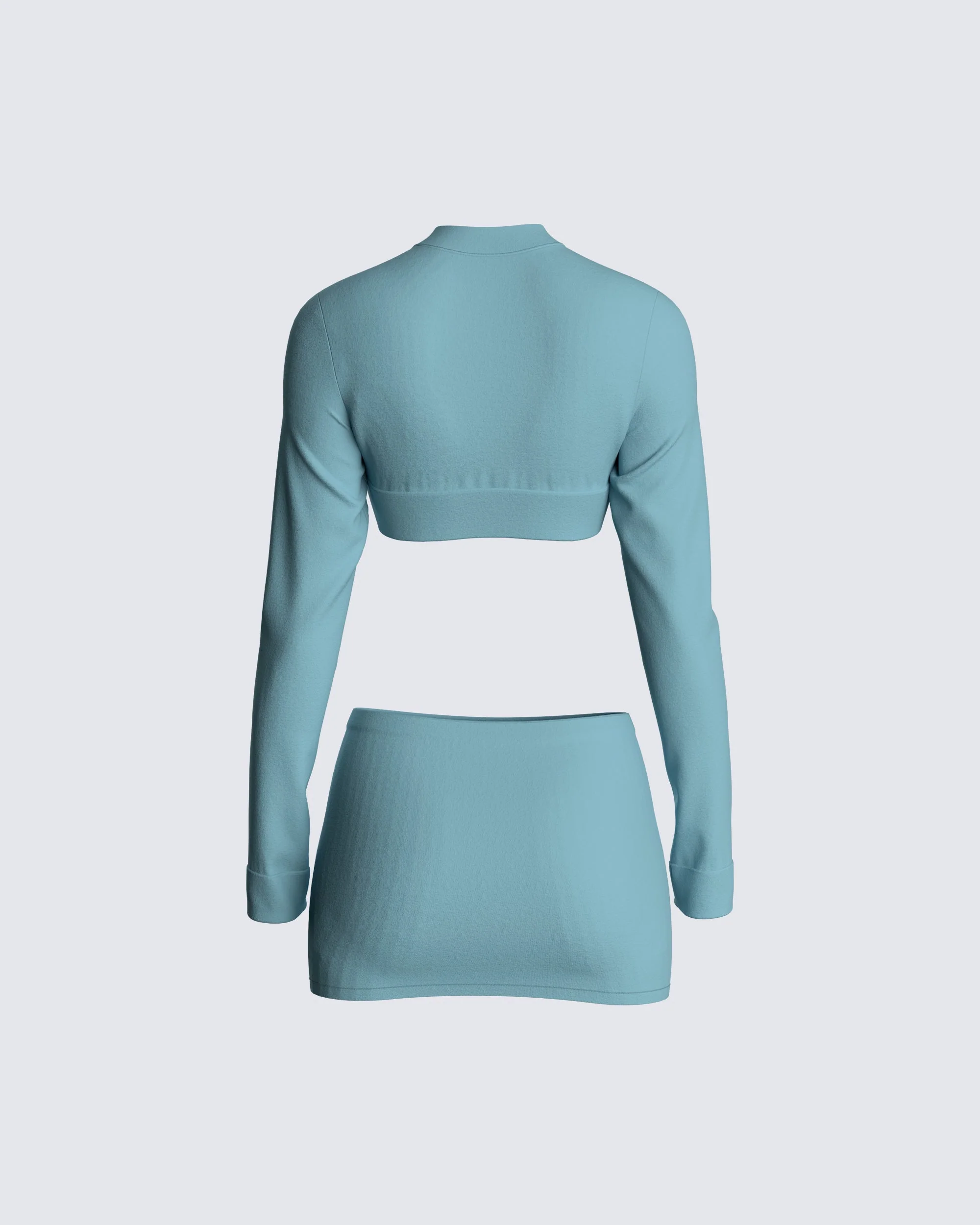 Jones Blue Top & Skirt Set - Image 3