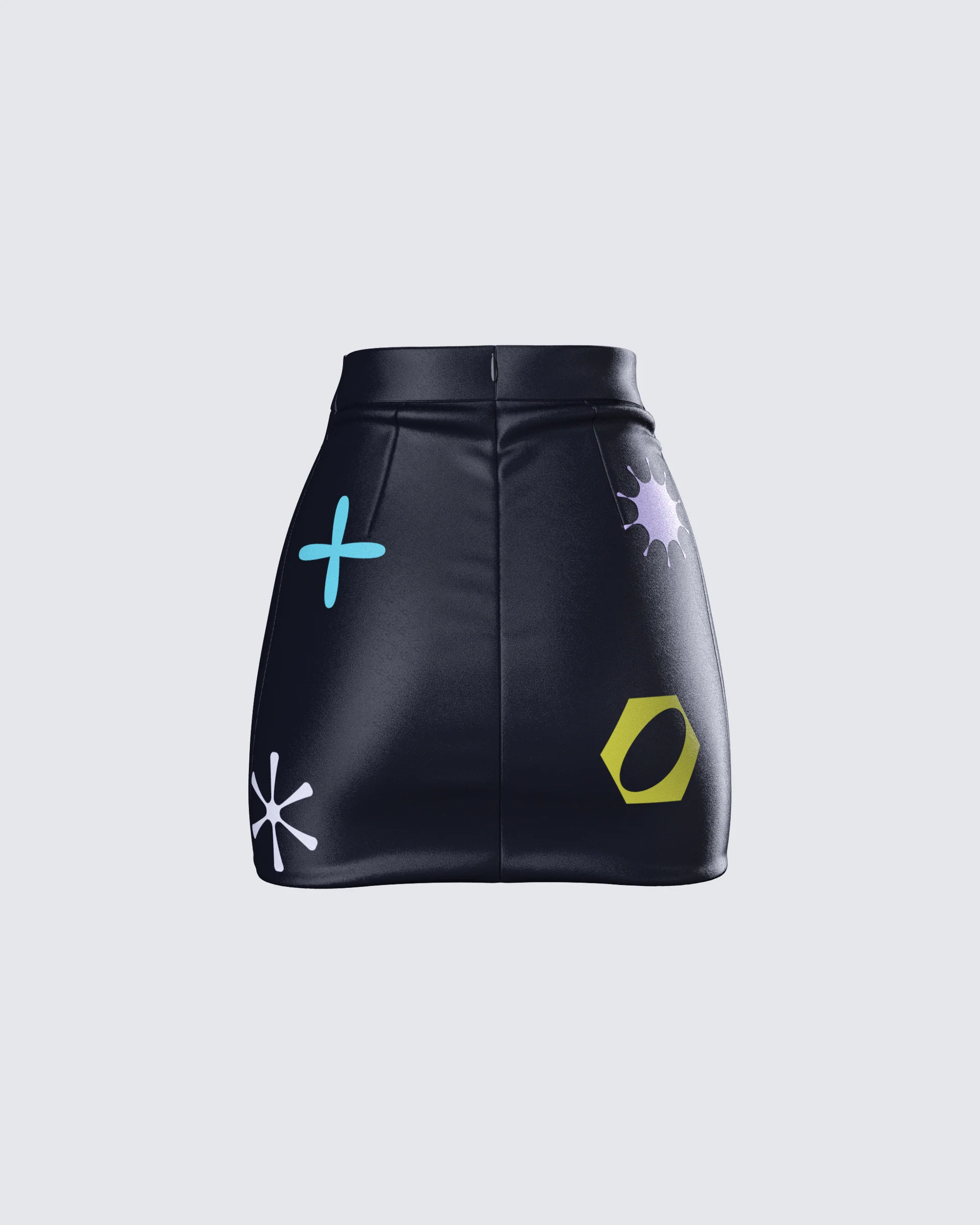 Jordy Black Vegan Leather Skirt - Image 3