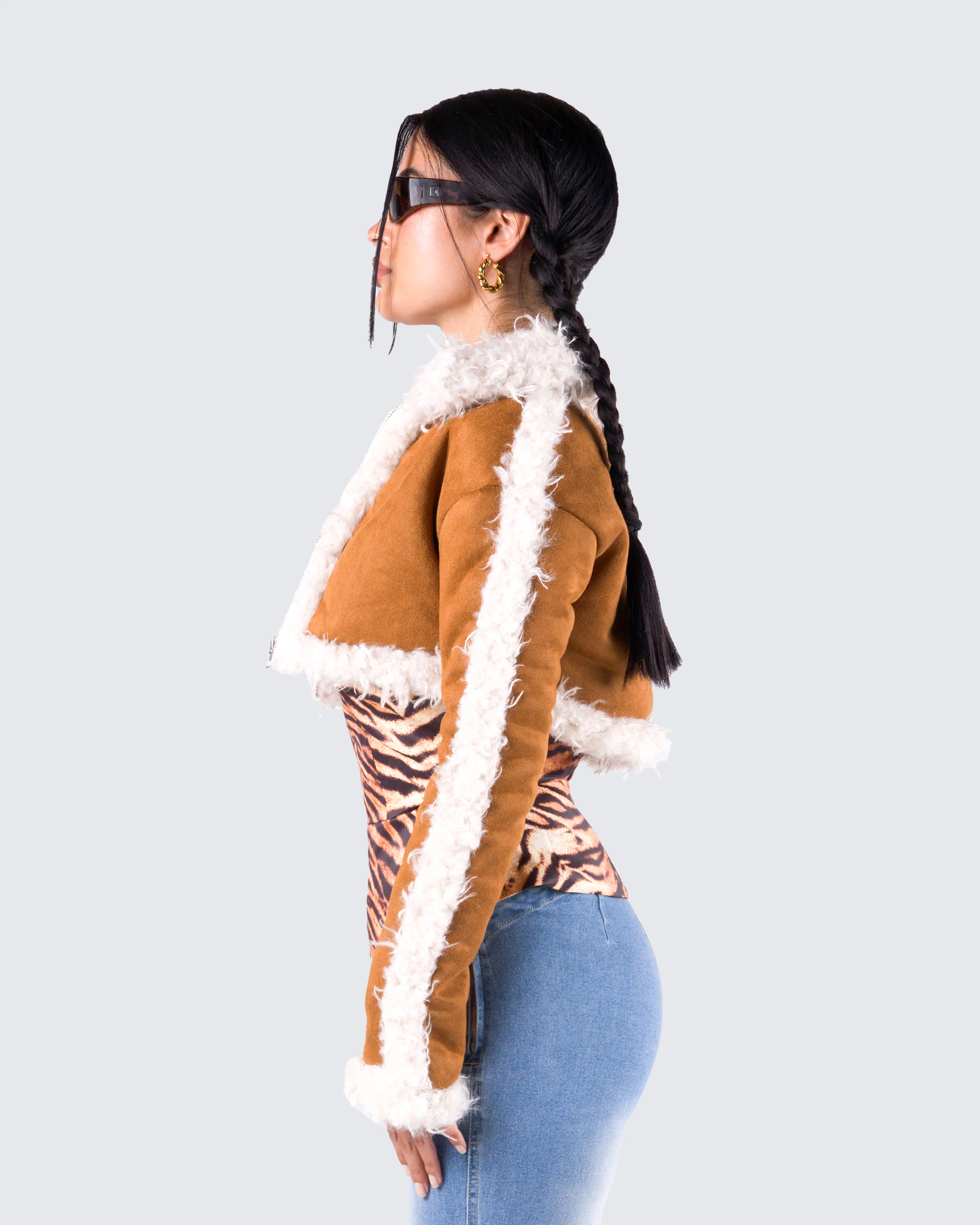 Juliana Tan Faux Shearling Jacket - Image 6
