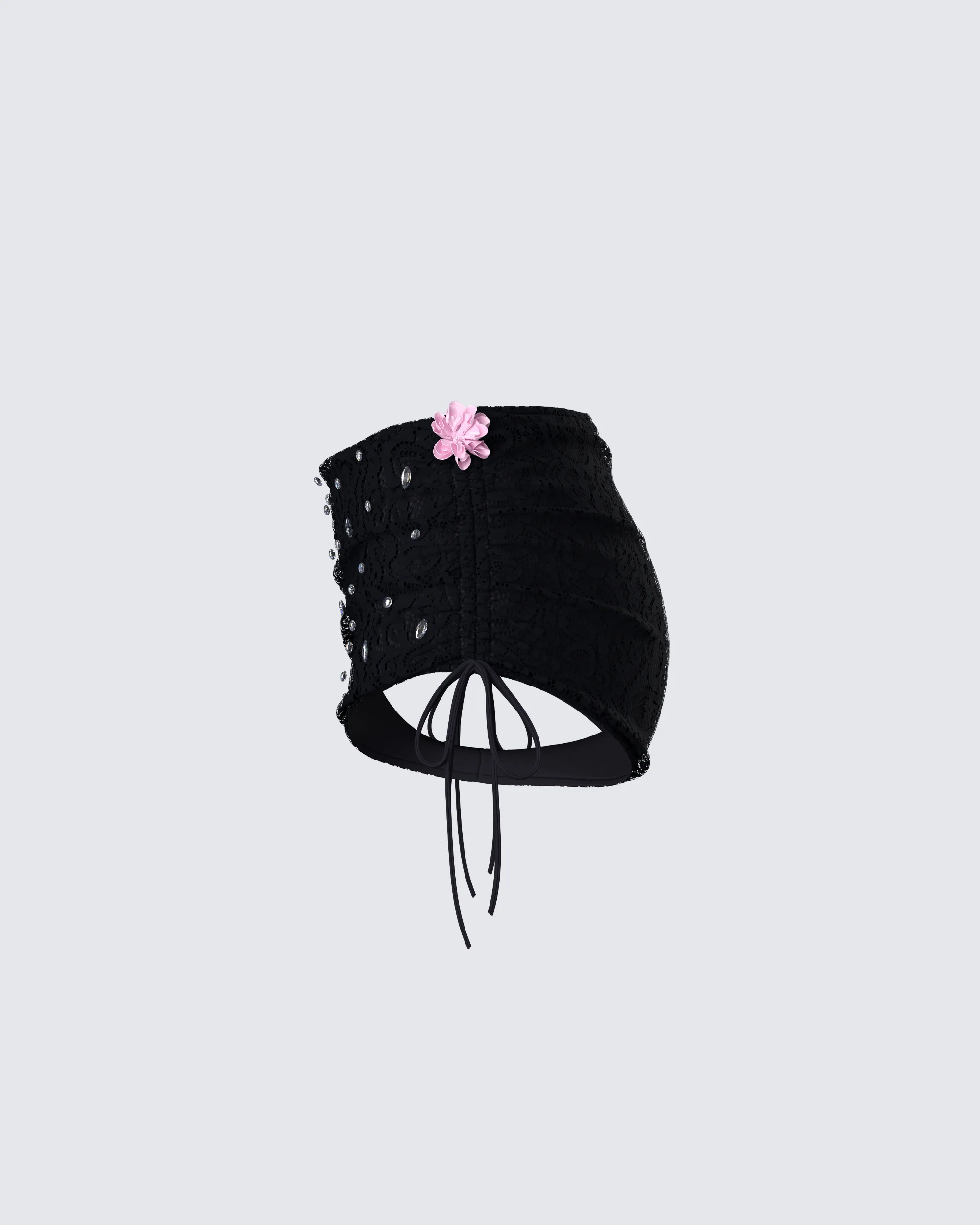 Julissa Black Hand Beaded Rhinestone Shorts - Image 2