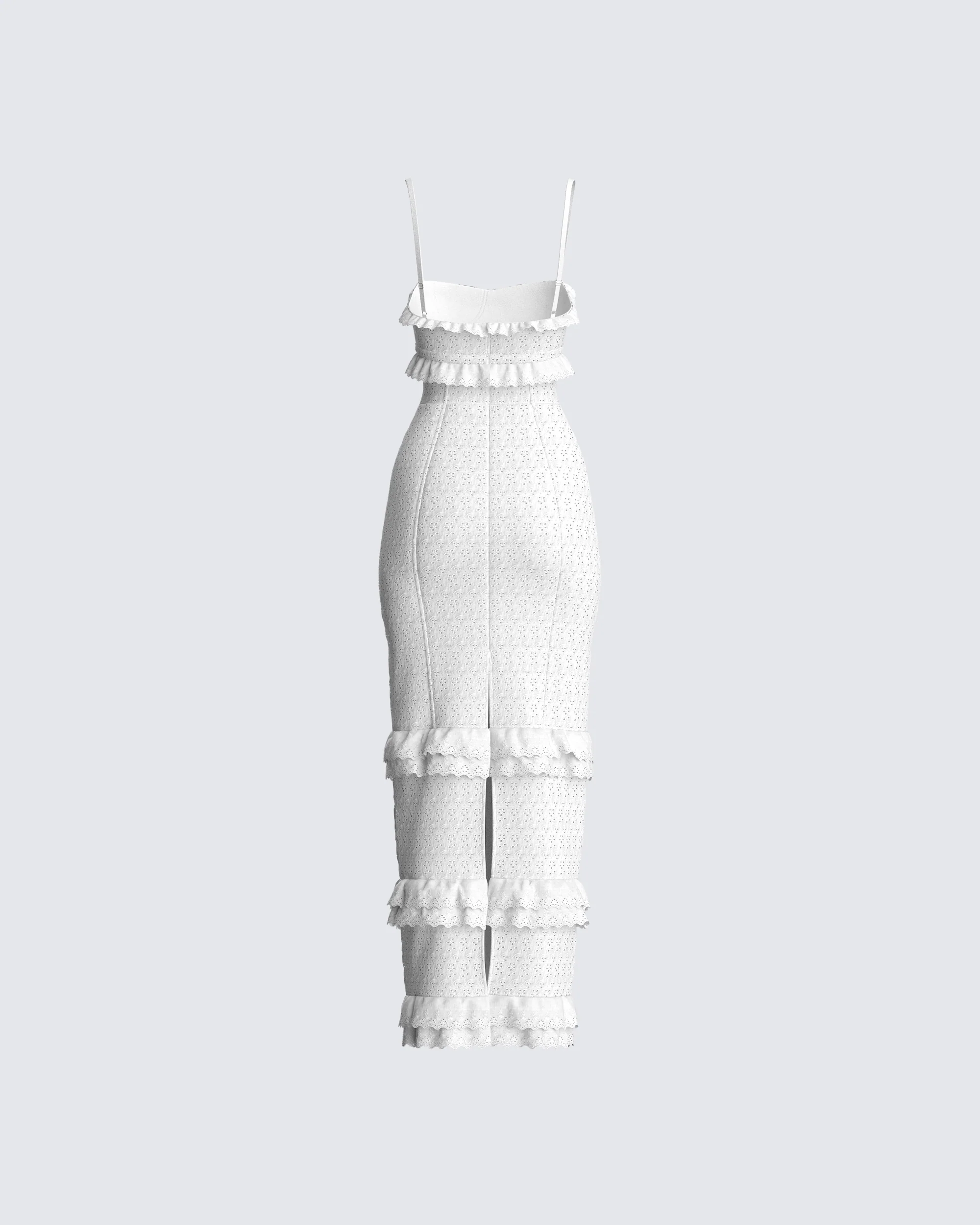 Juniper White Eyelet Maxi Dress - Image 3