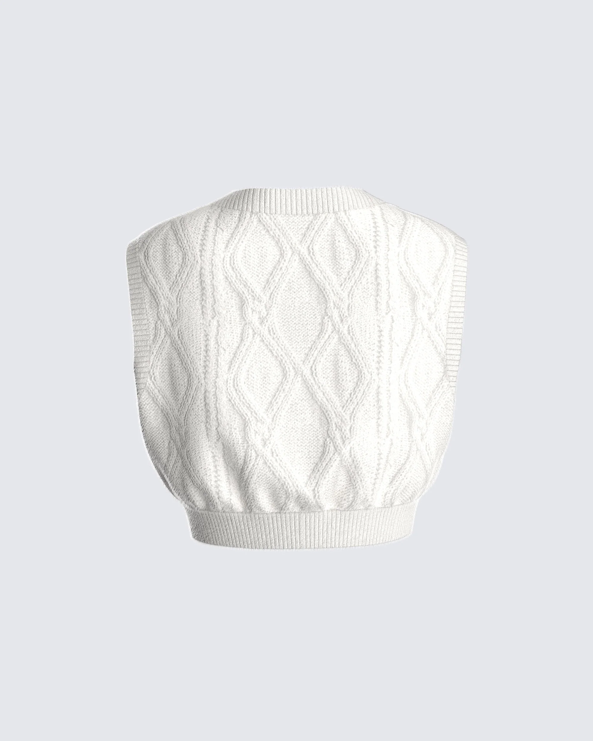 Juno Ivory Cable Knit Sweater Vest - Image 3