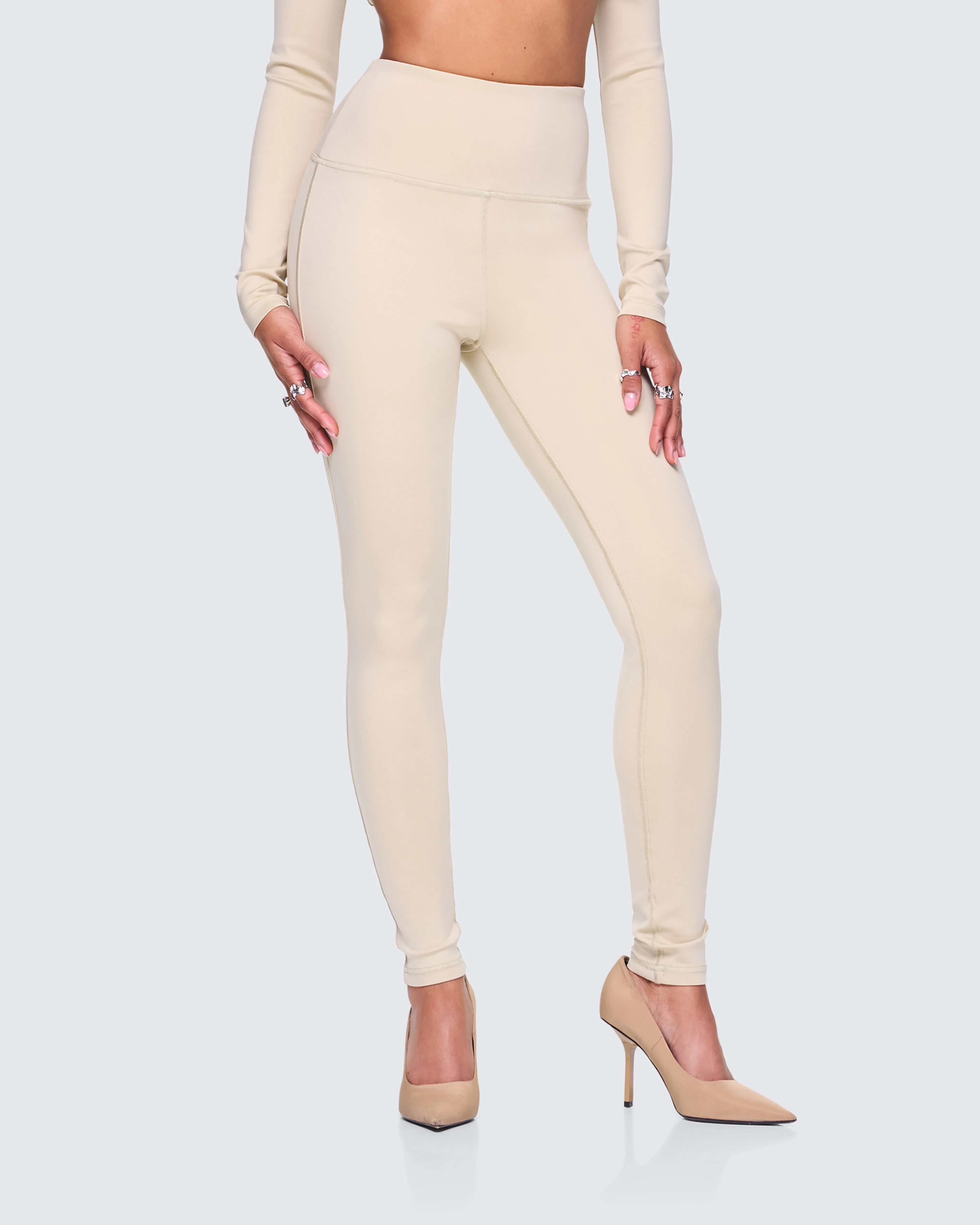 Jyn Khaki Jersey Leggings - Image 5