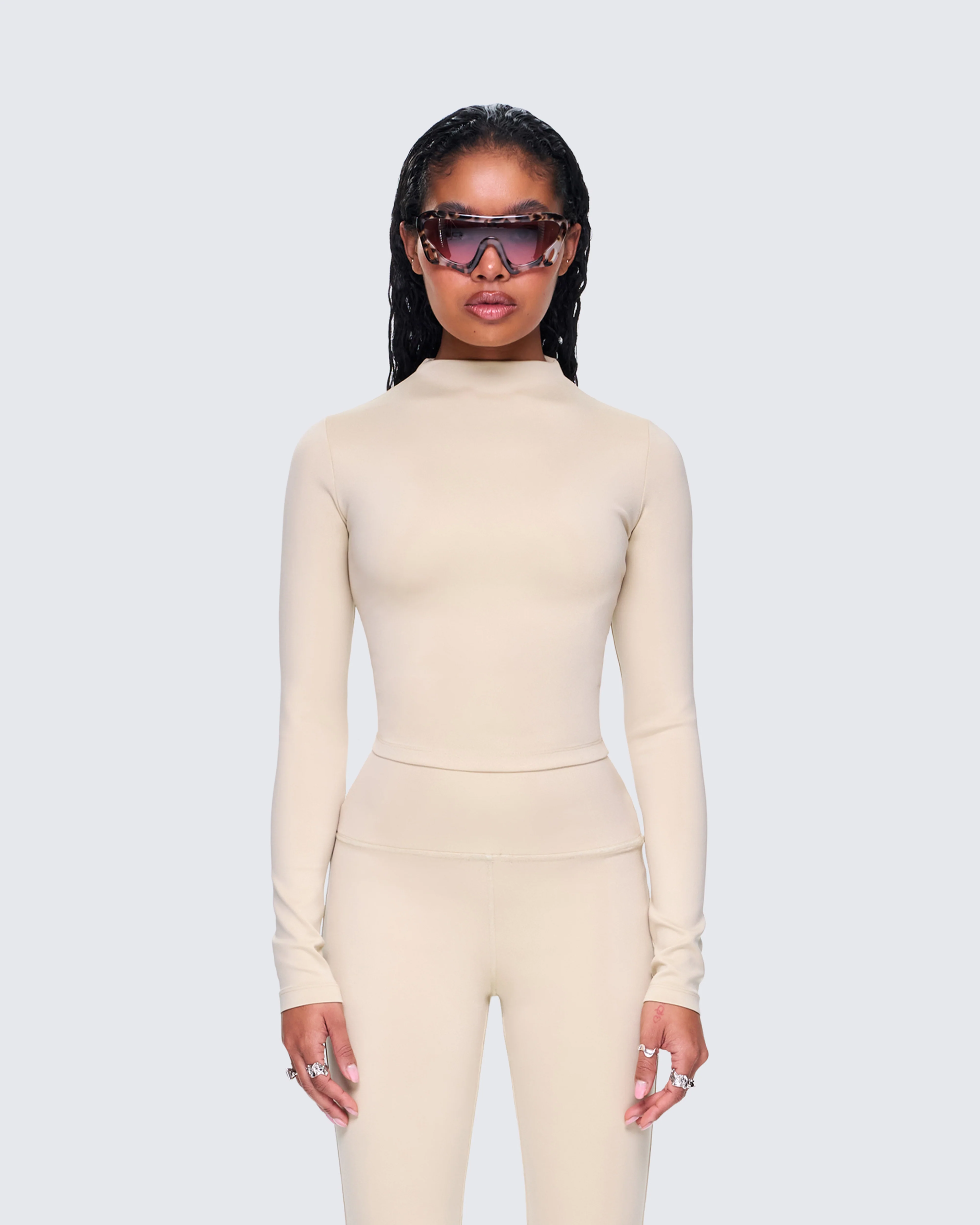 Jyn Khaki Jersey Long Sleeve Top - Image 4
