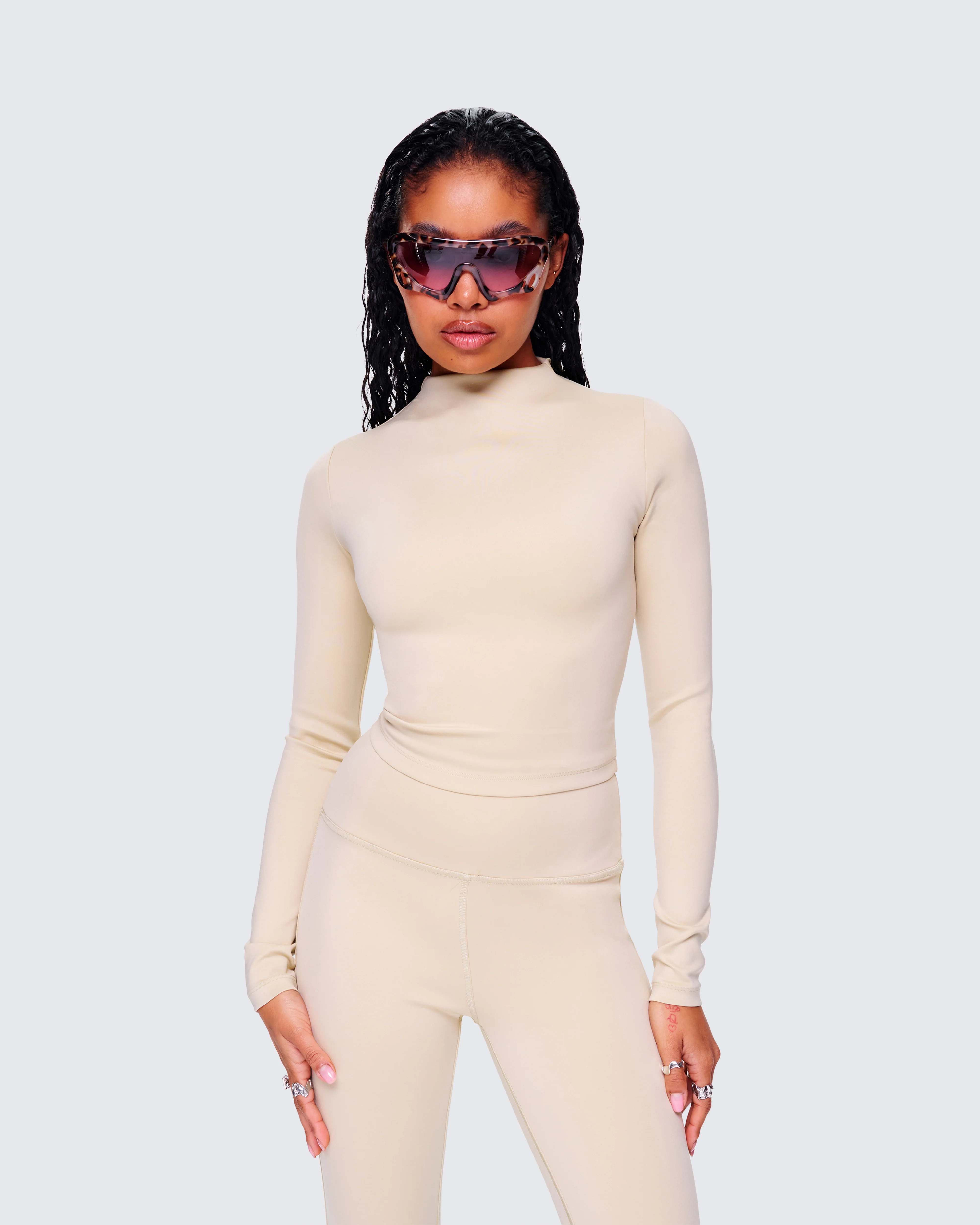 Jyn Khaki Jersey Long Sleeve Top - Image 6