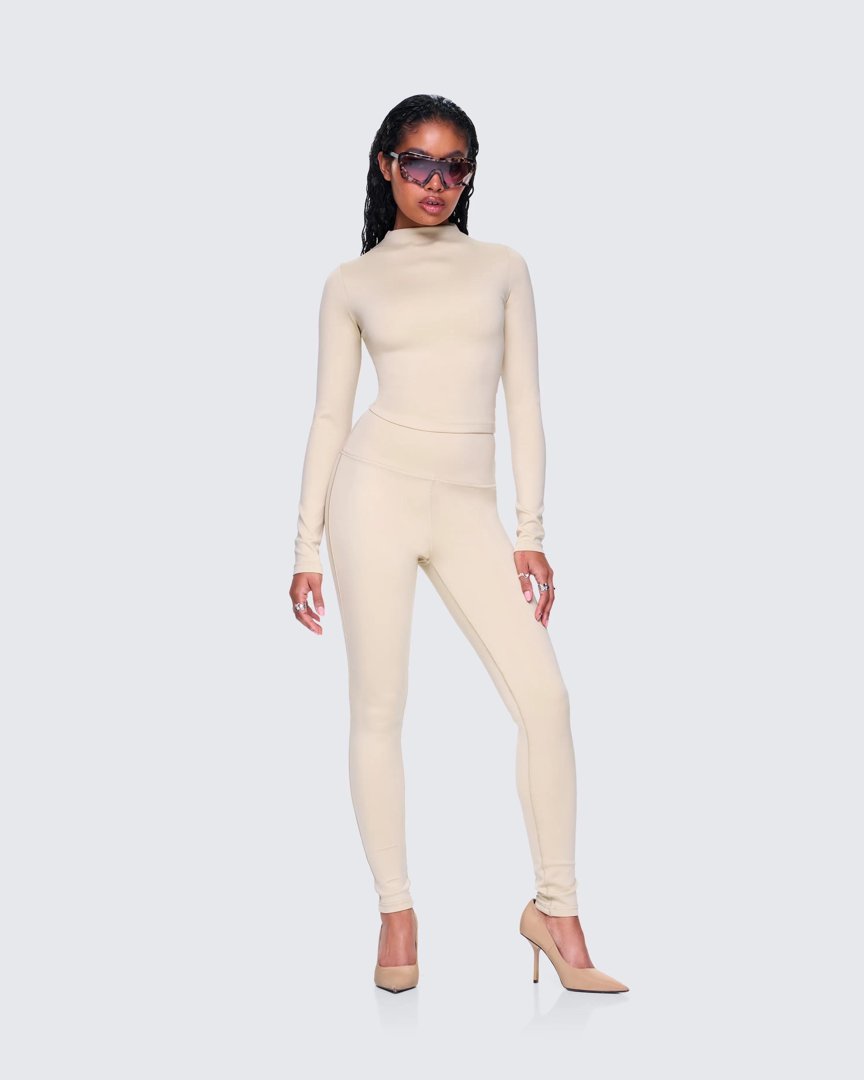 Jyn Khaki Jersey Long Sleeve Top - Image 8