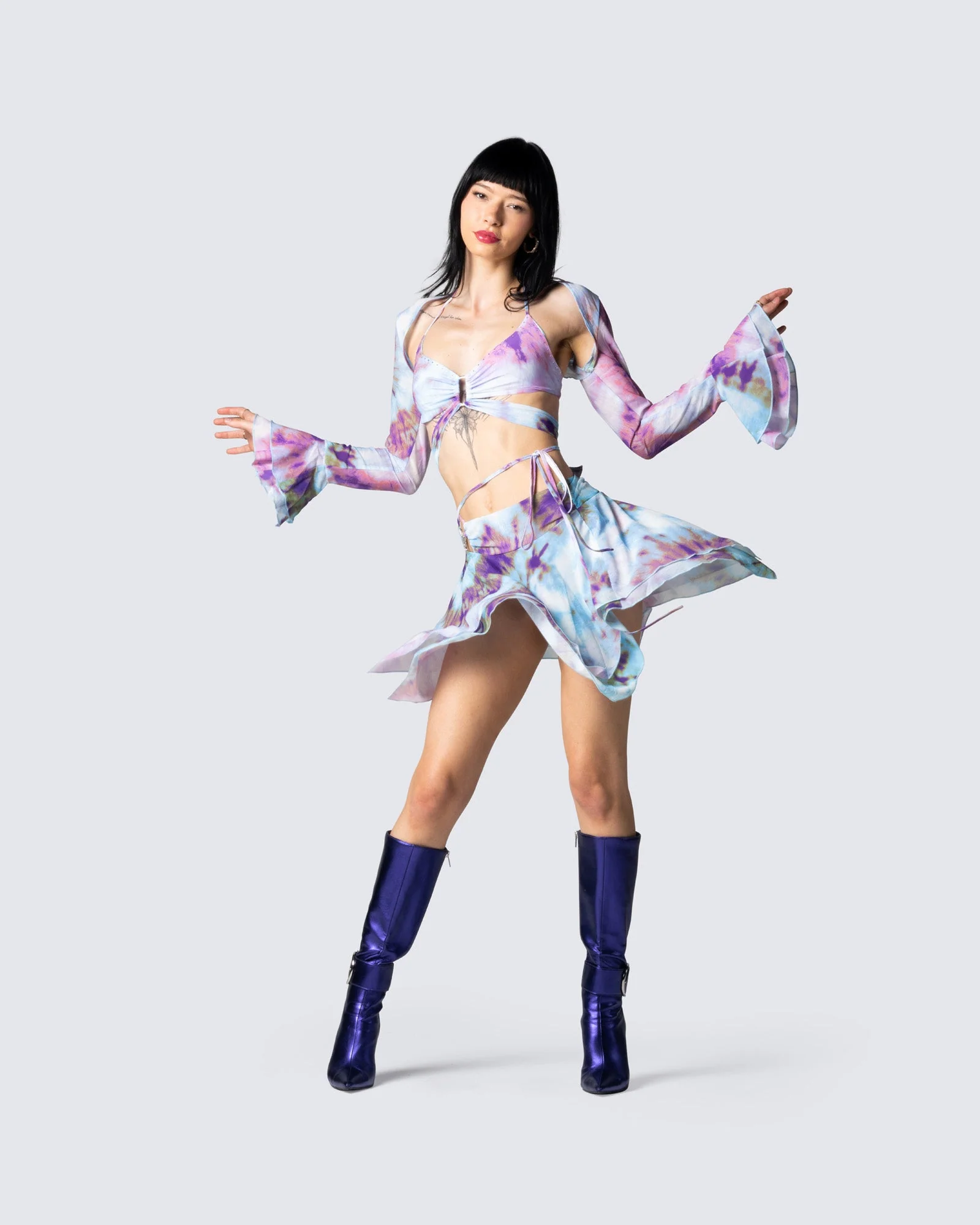 Kadence Tie Dye Print Skirt - Image 7
