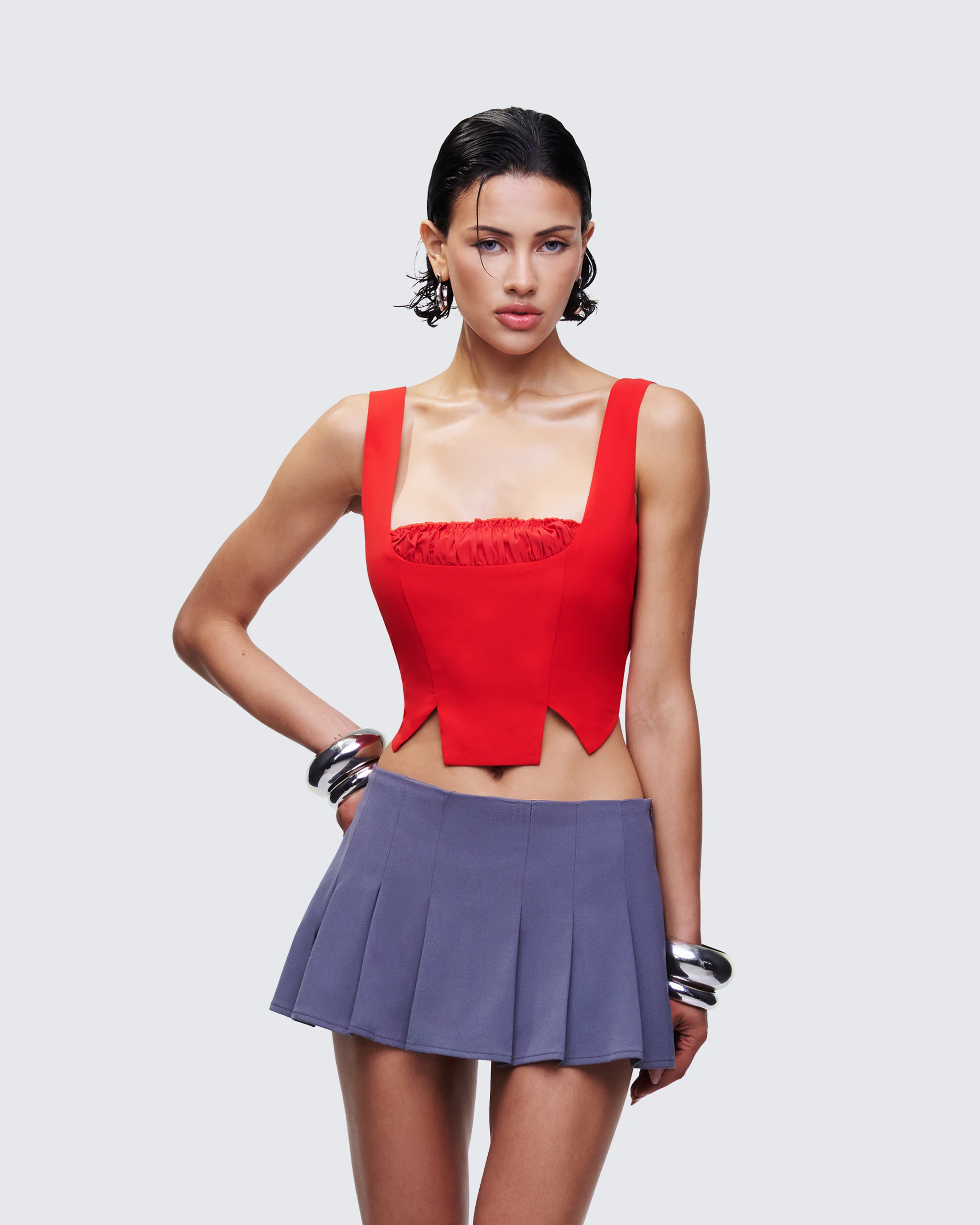Kaelynn Red Velour Corset - Image 3