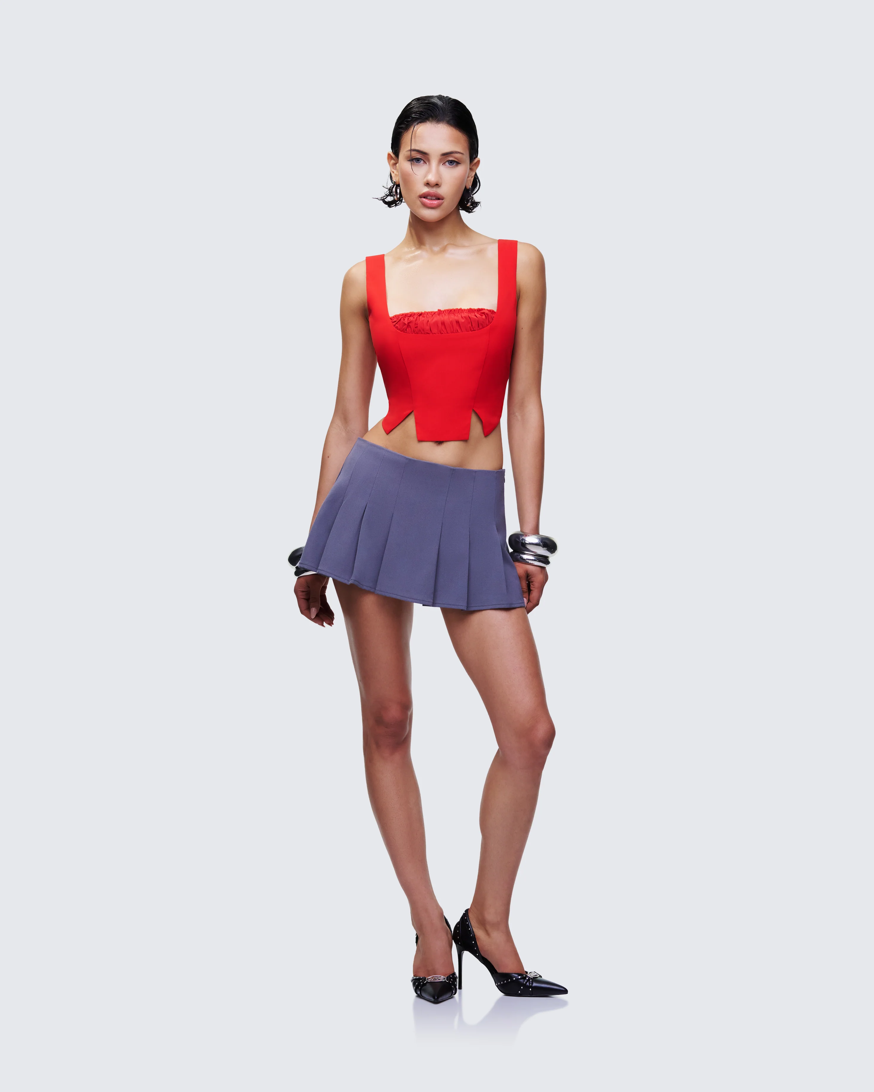 Kaelynn Red Velour Corset - Image 5