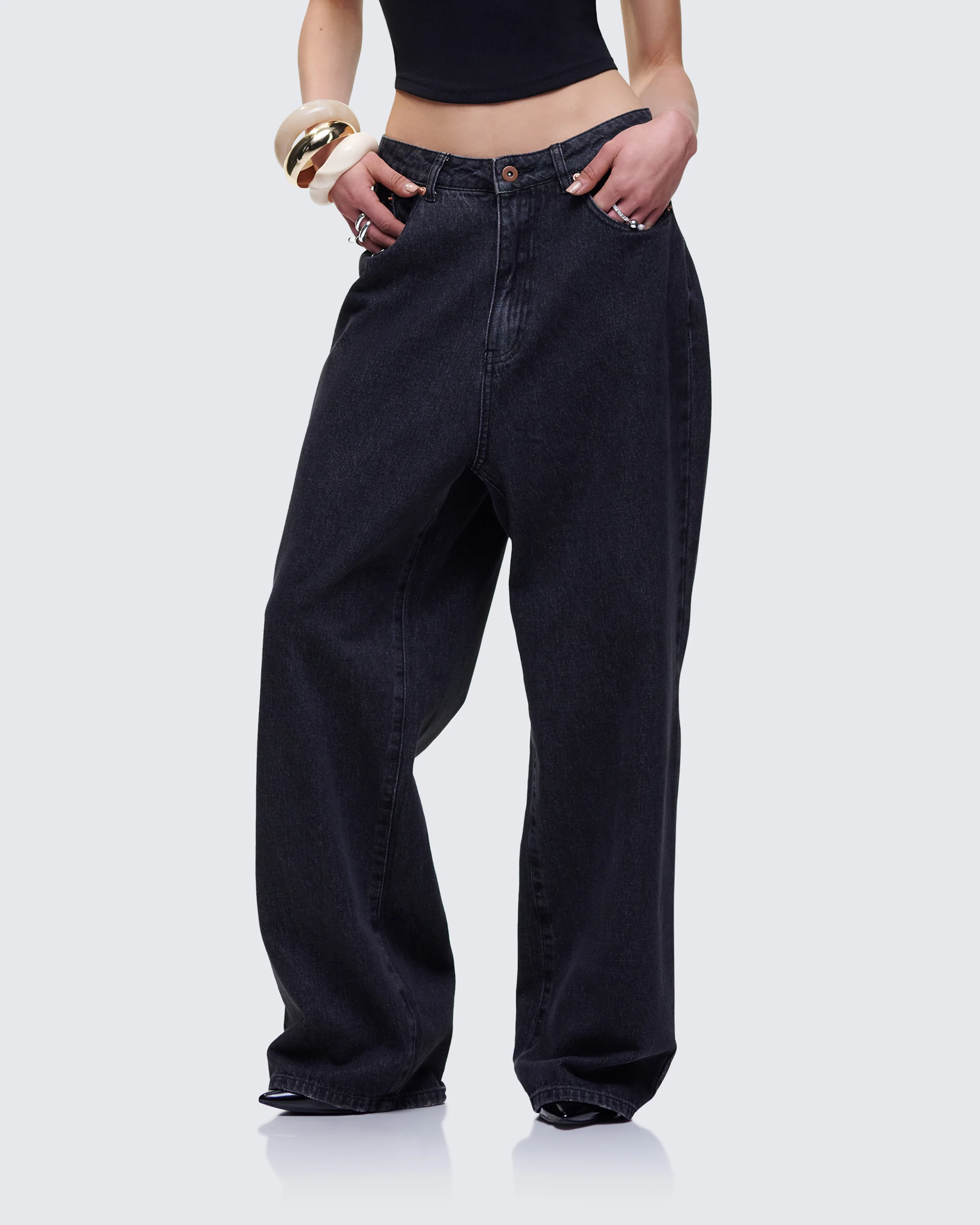 Kai Black Washed Balloon Pant - Image 3